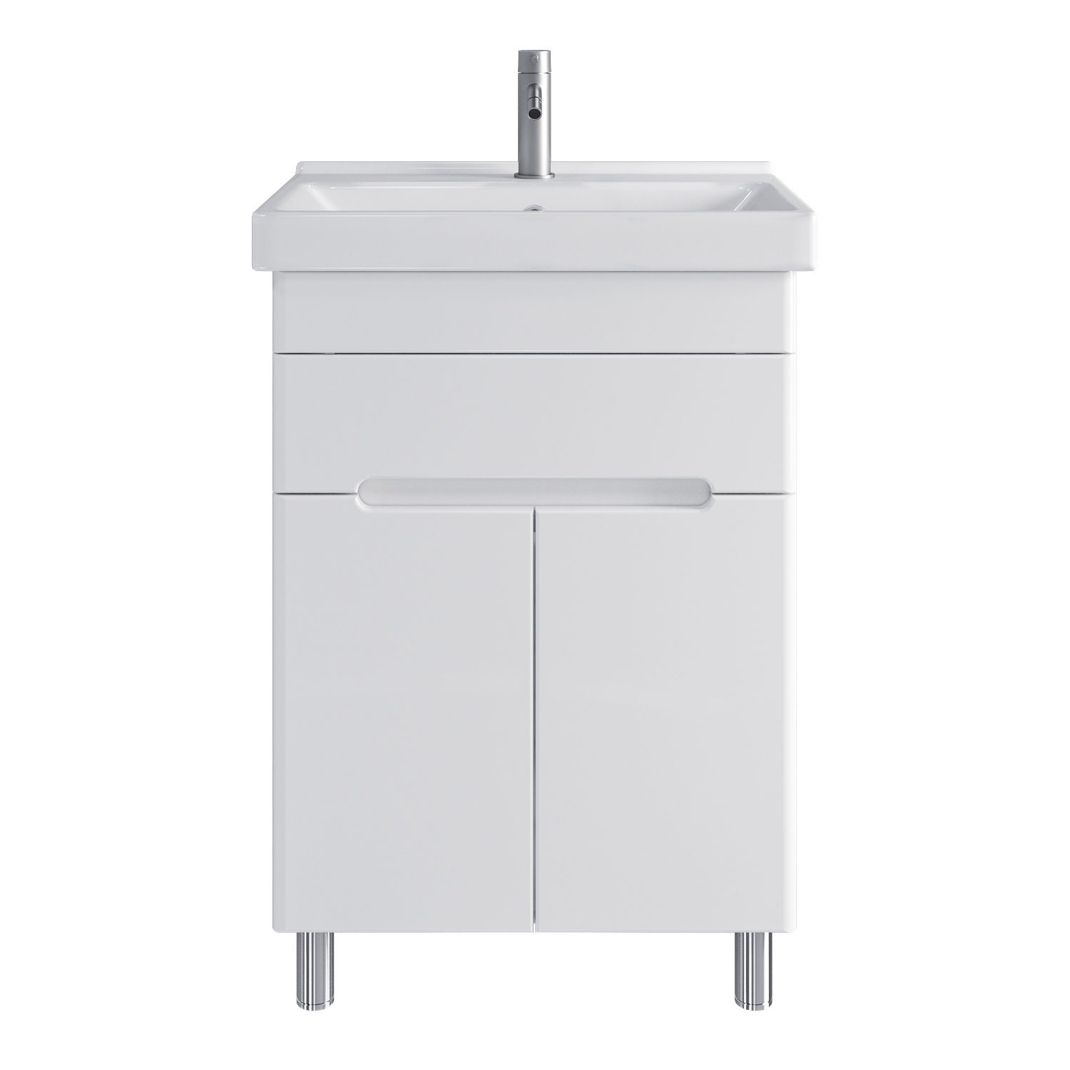 Изображение товара Тумба с раковиной RUVANN NIKA 60 для ванной белая современная надежная