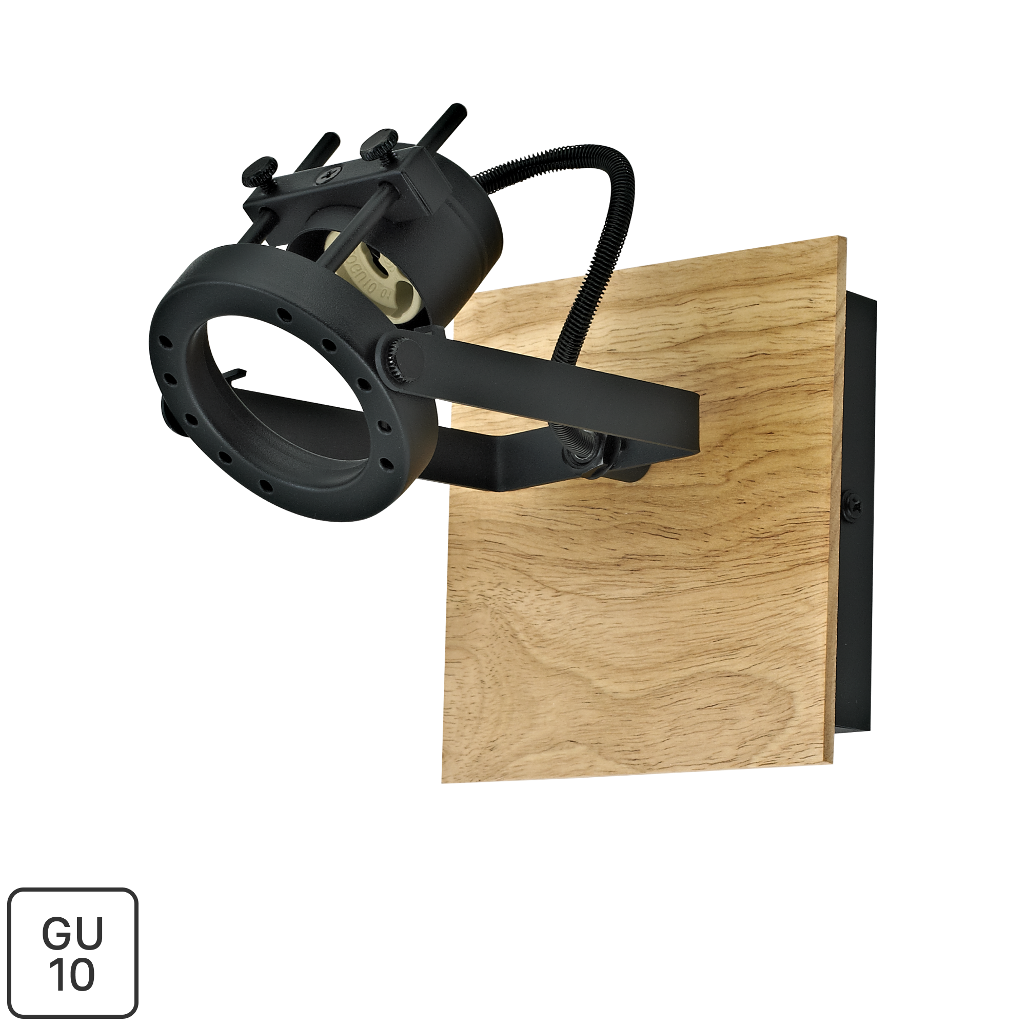 Изображение товара Спот Inspire Technic 6 ламп GU10 поворотный черный деревянный стиль неоклассика