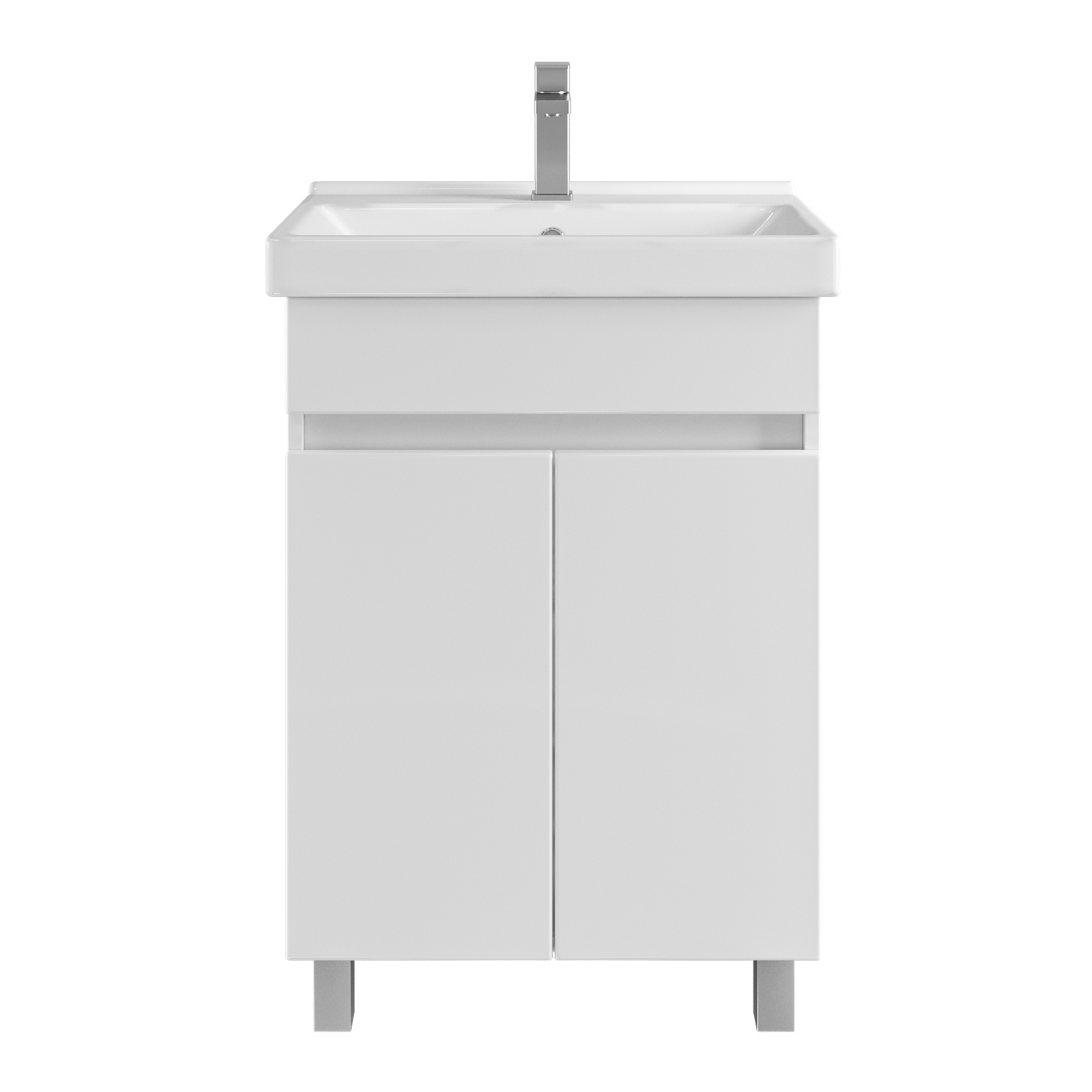 Изображение товара Тумба с раковиной RUVANN FORTO 50 белая, современная для ванной комнаты