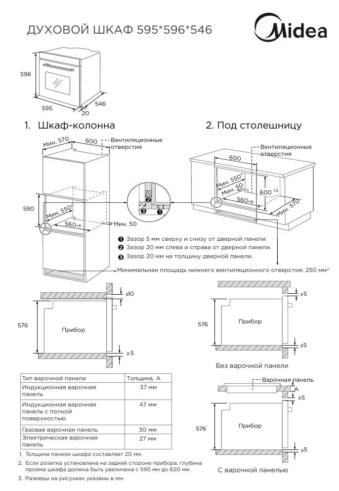 Встраиваемый духовой шкаф Midea MO713103GB 59.5x59.5x56 см конвекция цвет черный - 8