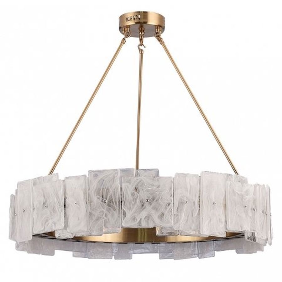 Изображение товара Подвесная светодиодная люстра Imperiumloft Frost Patterns Brass 80 см 12 м² белый латунь