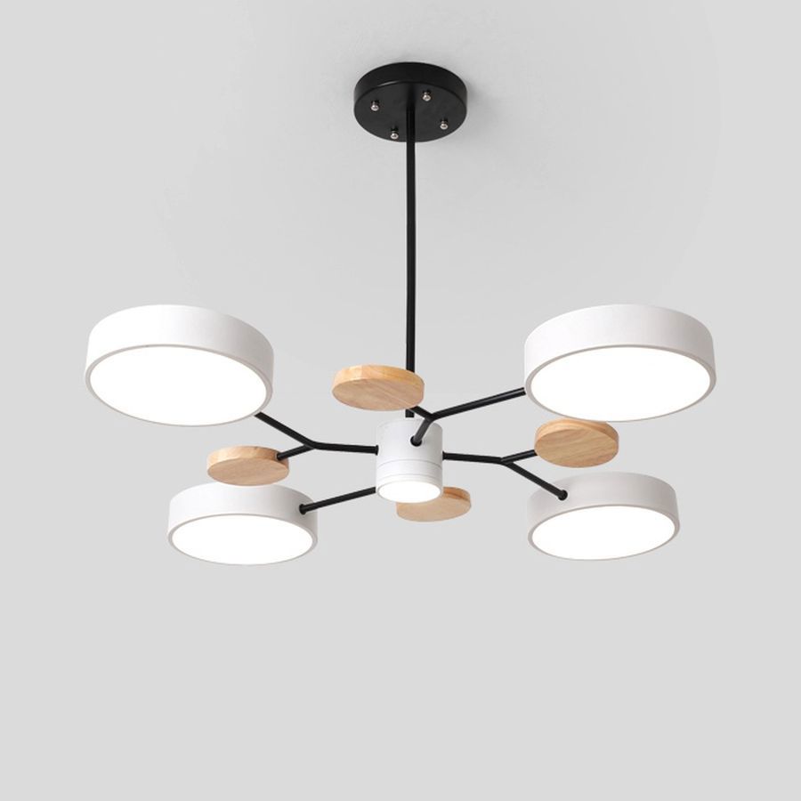 Изображение товара Люстра на штанге MEADE IMPERIUMLOFT 5 плафонов стиль лофт светодиодная белая черная