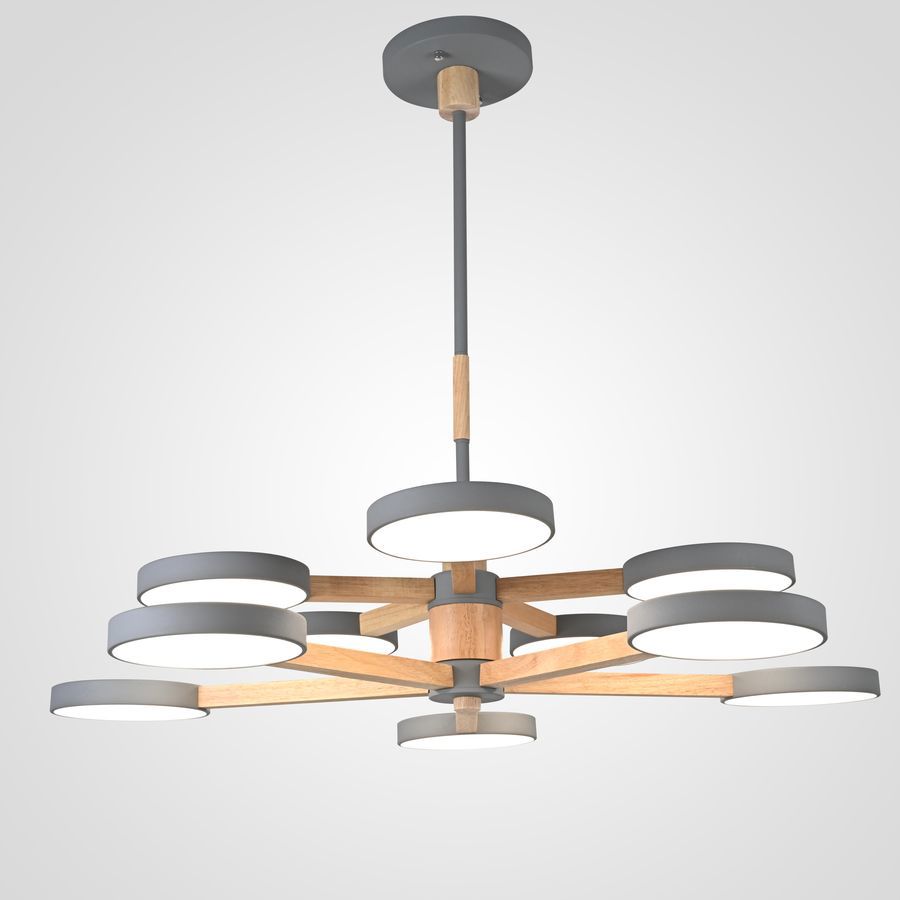 Изображение товара Люстра на штанге IMPERIUMLOFT TURNA Impr_229088-26 35 м² серый белый акрил 10 плафонов