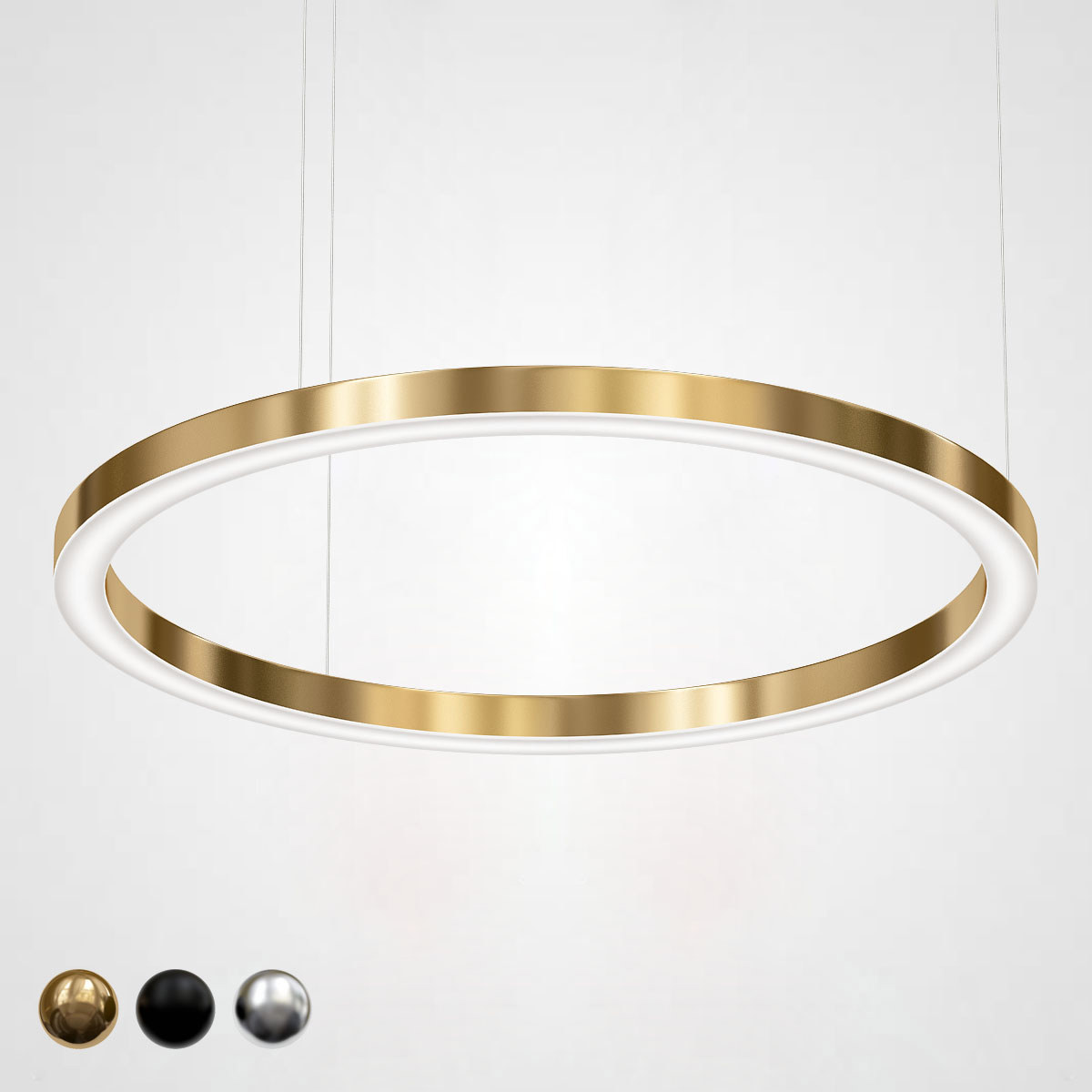 Изображение товара Люстра подвесная светодиодная Imperiumloft Light ring horizontal D120 золотая 50 м2