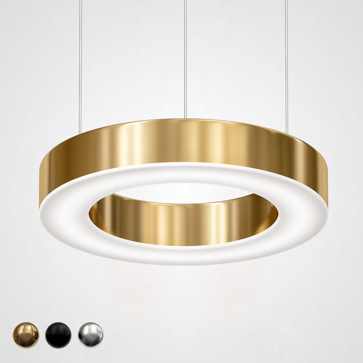 Изображение товара Люстра подвесная светодиодная Imperiumloft Light Ring Horizontal модель 40.1454, золото, для низких