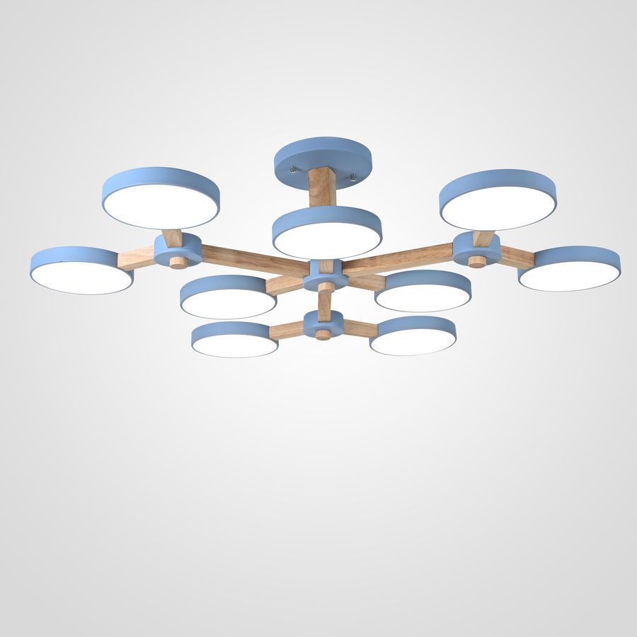 Изображение товара Люстра подвесная светодиодная Imperiumloft Turna Impr_178302-26 45 м² белый свет цвет светлое дерево/голубой