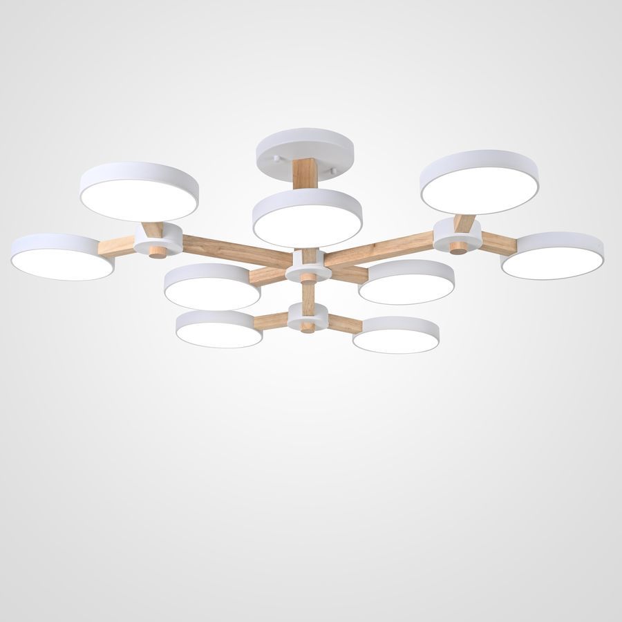 Изображение товара Люстра подвесная светодиодная Imperiumloft Turna Impr_178304-26 45 м² белый свет цвет дерево/белый