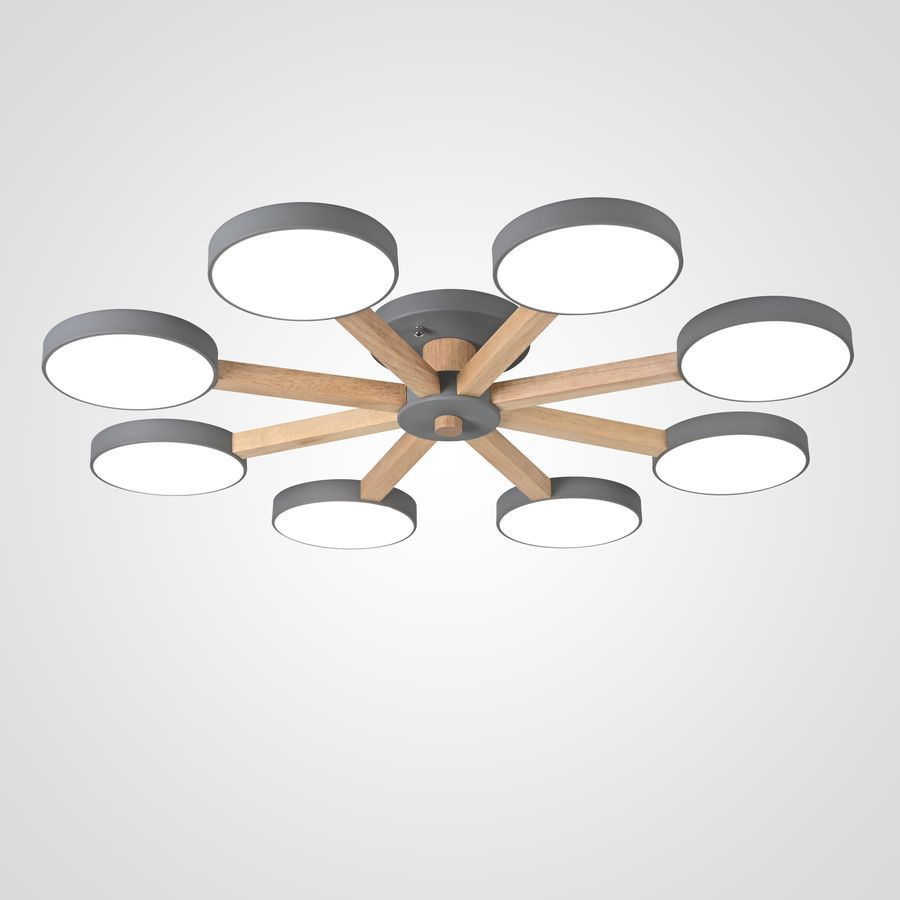 Изображение товара Люстра подвесная светодиодная Imperiumloft Turna gray 8 плафонов для потолка 30 м²