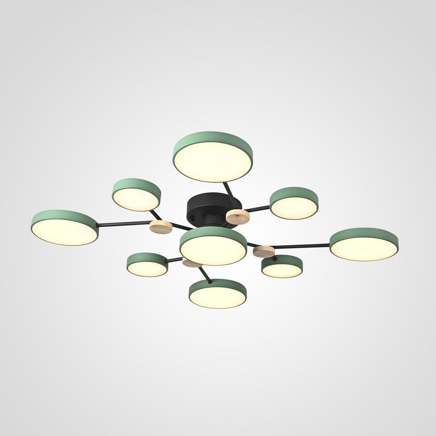 Изображение товара Люстра подвесная светодиодная Imperiumloft Gamma D98 Green 9 плафонов 44 см