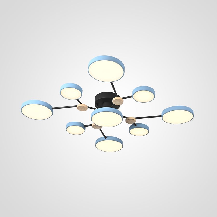 Изображение товара Подвесная светодиодная люстра IMPERIUMLOFT GAMMA D98 Blue 44 см с 9 плафонами
