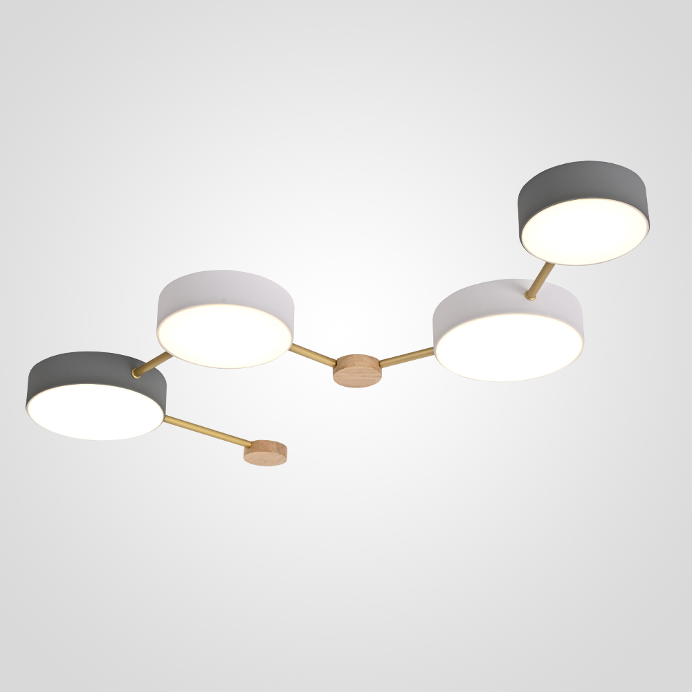 Изображение товара Светильник потолочный IMPERIUMLOFT SOLEN01 4 плафона современный стиль белый серый бежевый