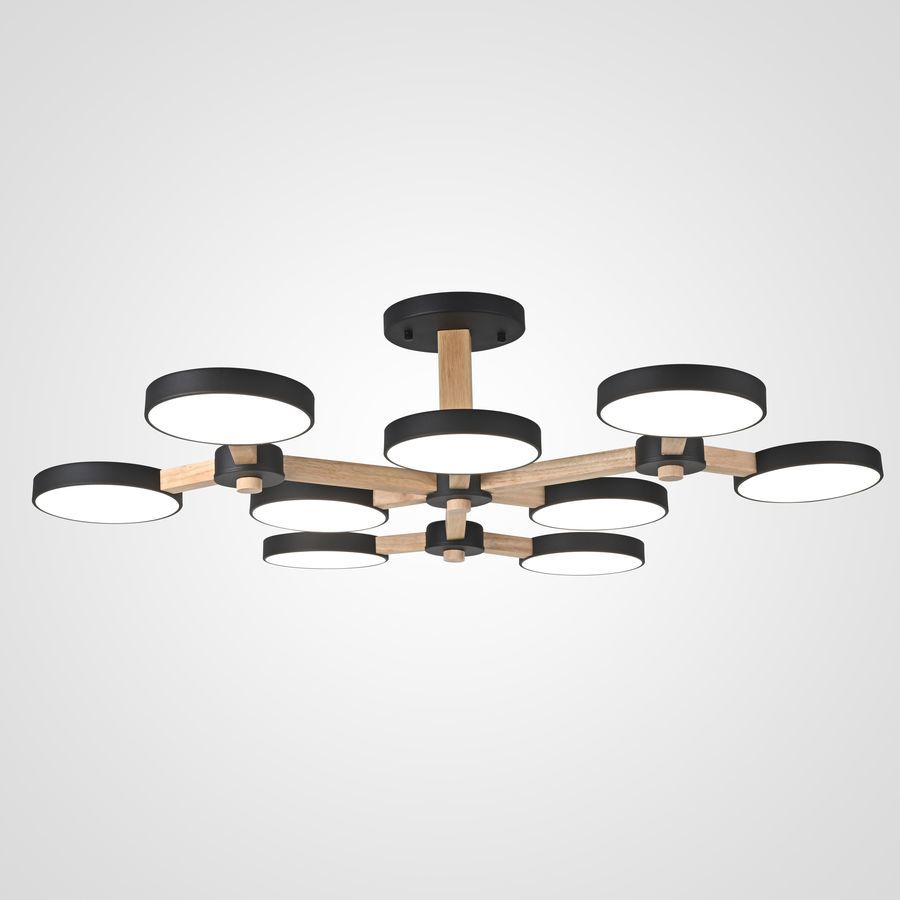 Изображение товара Люстра подвесная светодиодная Imperiumloft Turna 178306-26 45 м² белый свет цвет дерево/черный