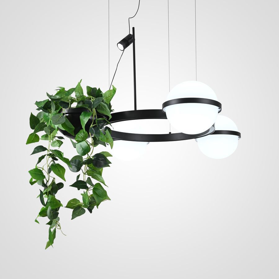 Изображение товара Подвесной светильник IMPERIUMLOFT PALMA 248666-01 4 плафона белый антрацит