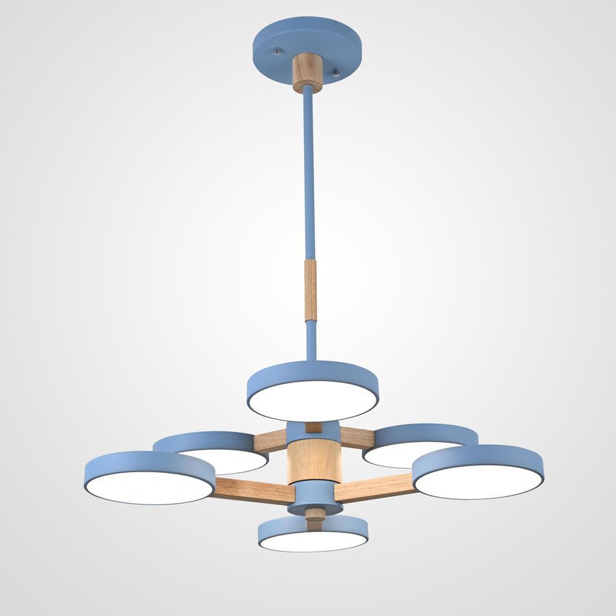 Изображение товара Люстра на штанге Imperiumloft Turna 229090-26 6 плафонов светодиодная бело-голубая