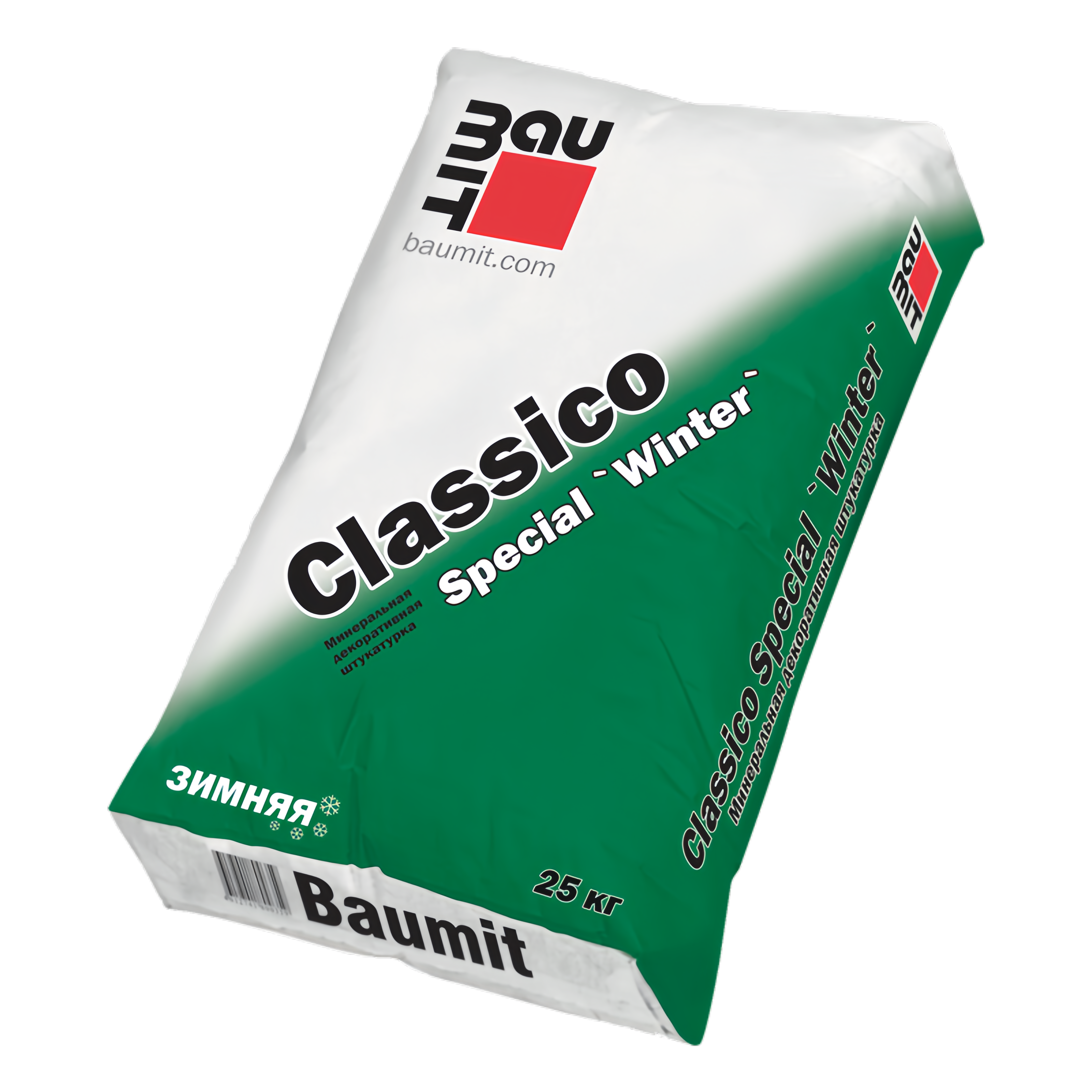 Изображение товара Штукатурка цементная Baumit Classico Special Winter 25 кг для фасадов и внутренней отделки