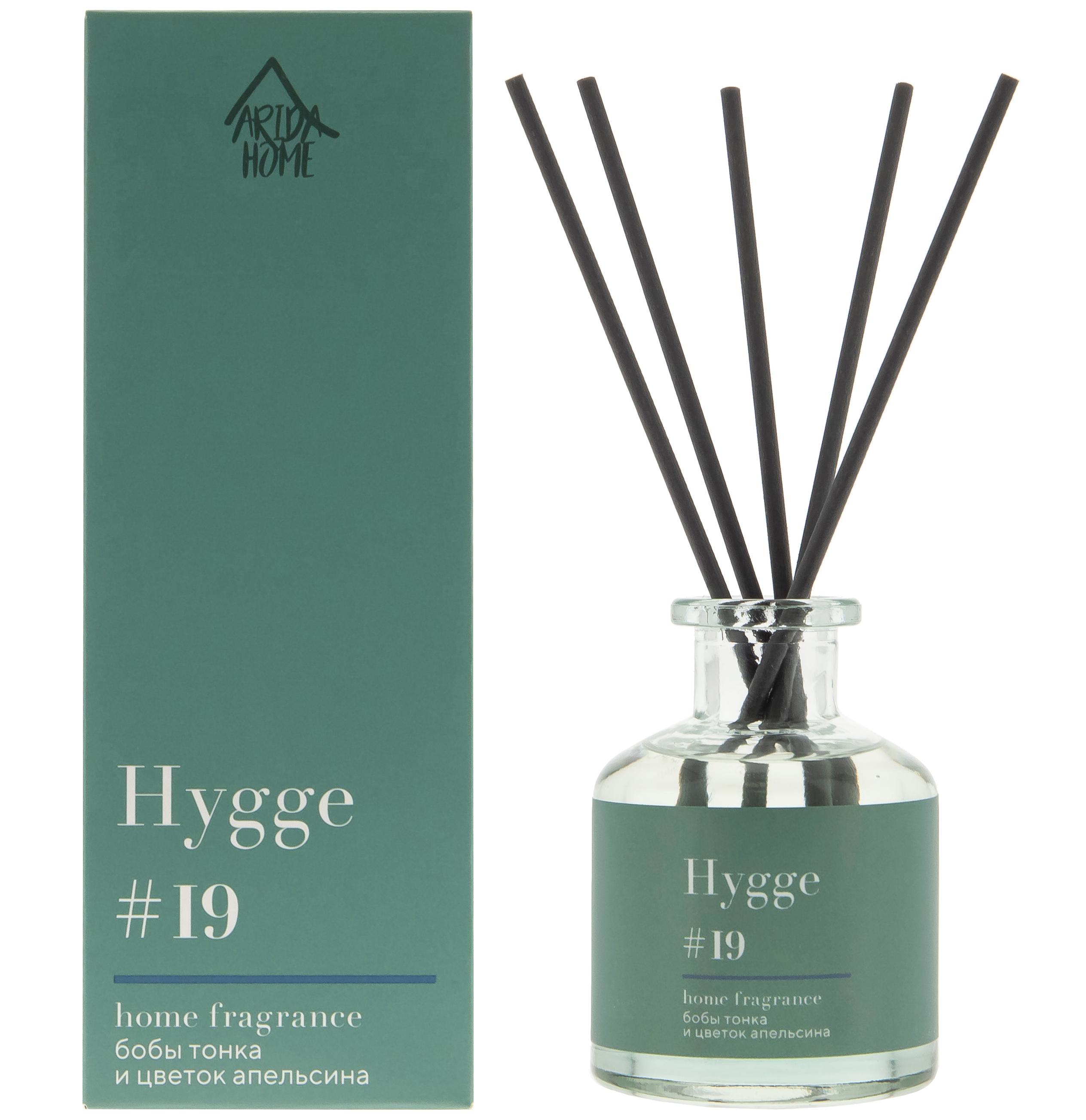 Изображение товара Ароматический диффузор Arida Home Hygge 19 Бобы Тонка/цветок апельсина 50 мл