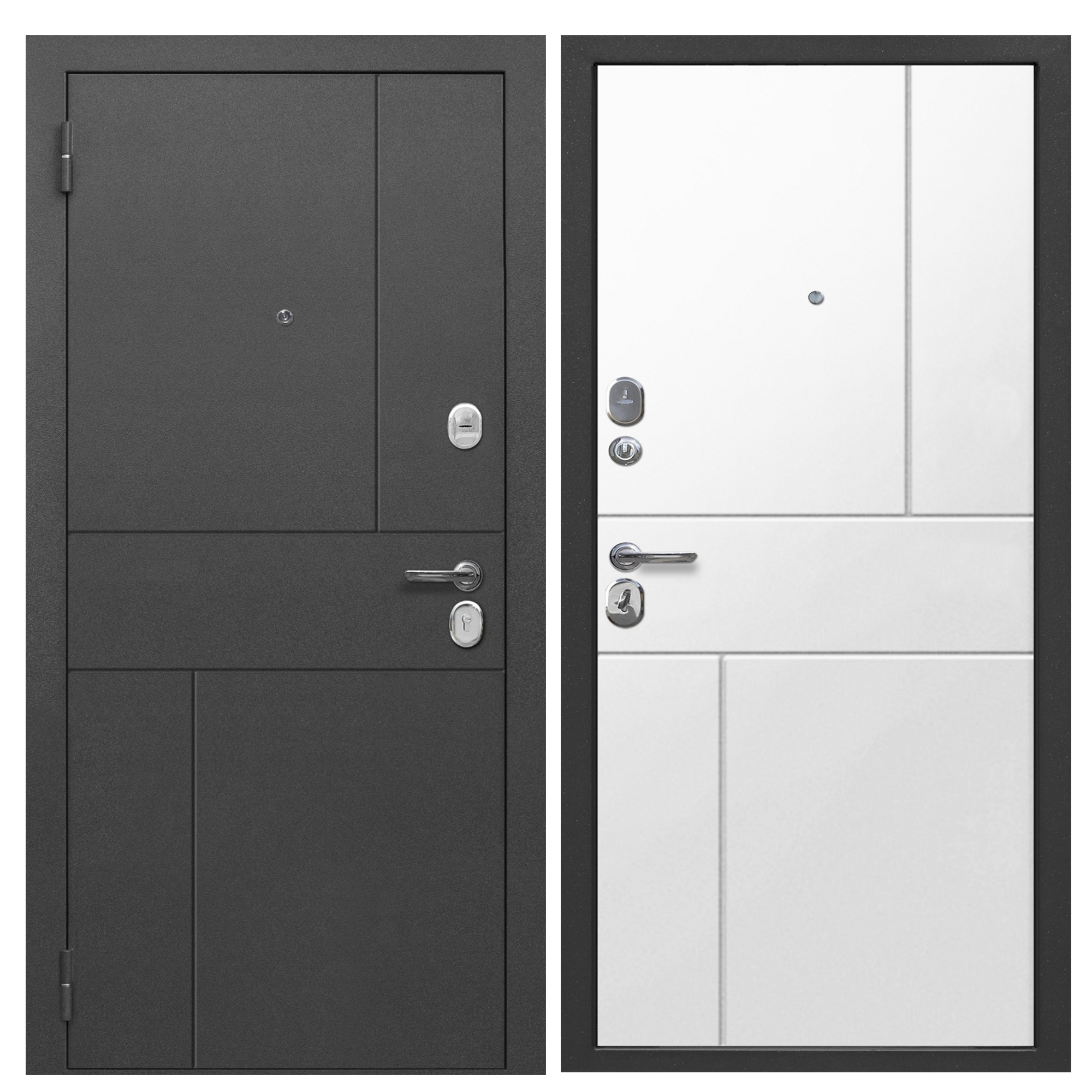 Изображение товара Входная дверь Foreman Foreman Ф-16 левый 205x96см цвет графит/белый матовый