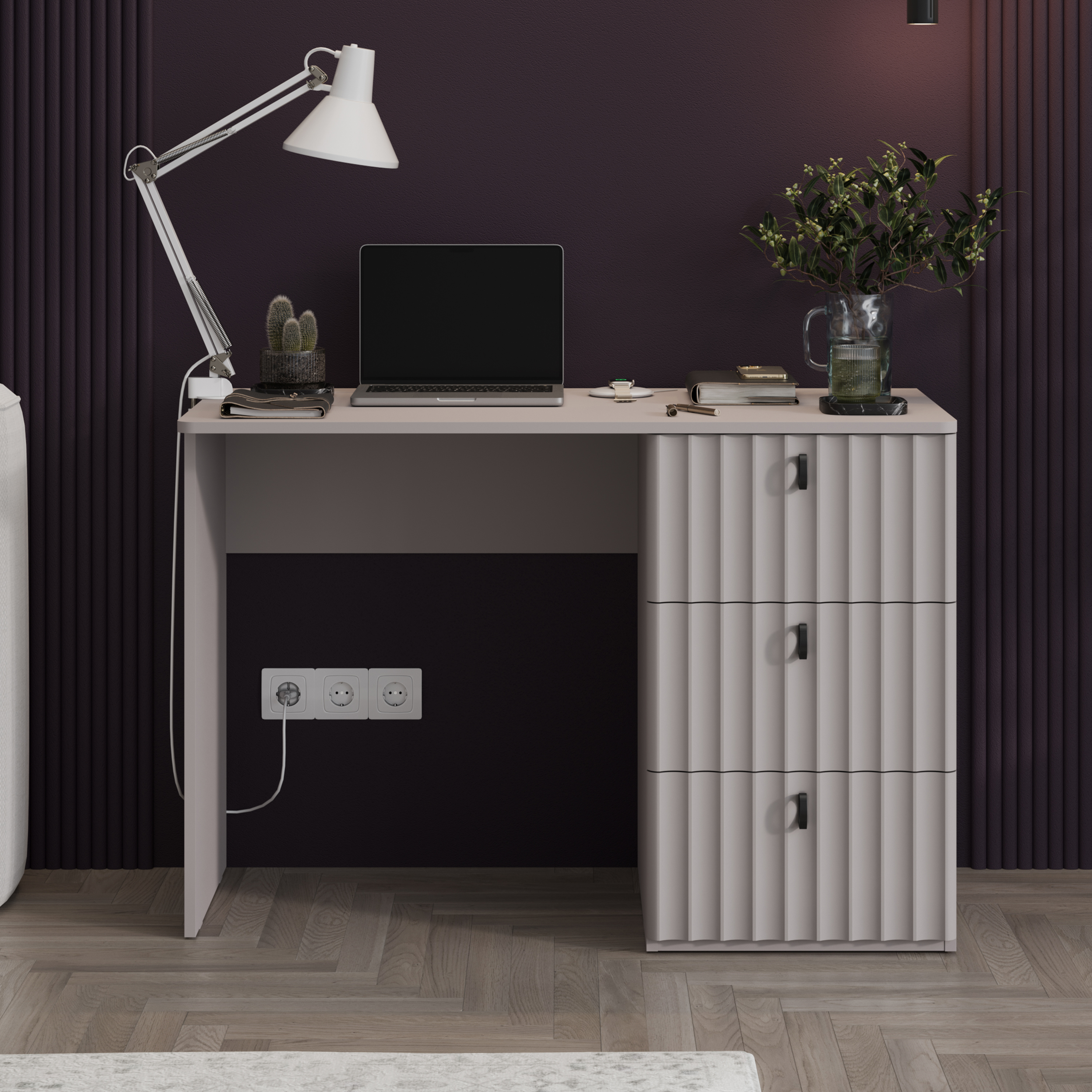 Изображение товара Стол письменный Трия Тиффани 109.2x74.8x50.5 см ДСП цвет кашемир/кашемир матовый