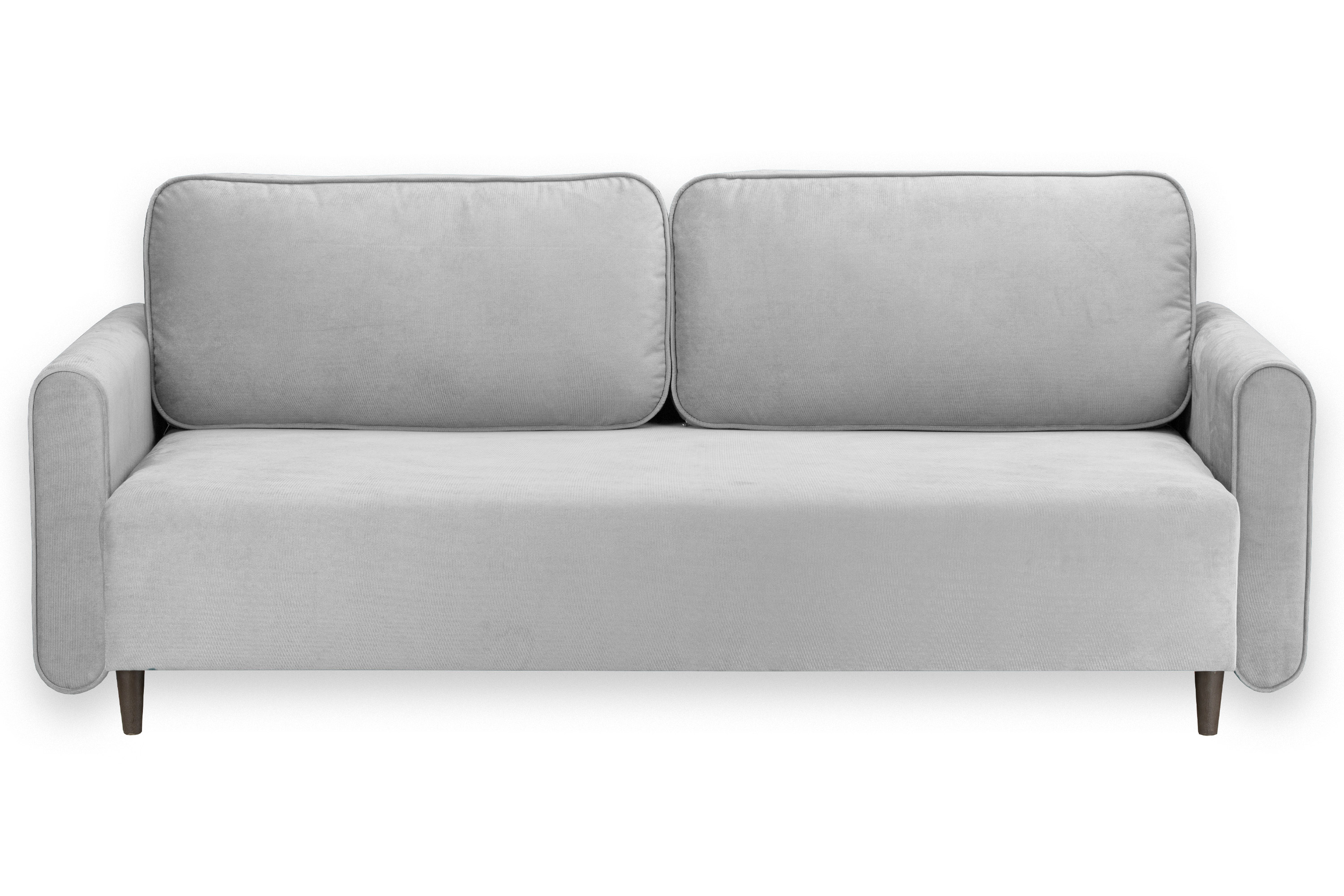 Изображение товара Диван прямой сканди с механизмом еврокнижка и ящиком для хранения серый