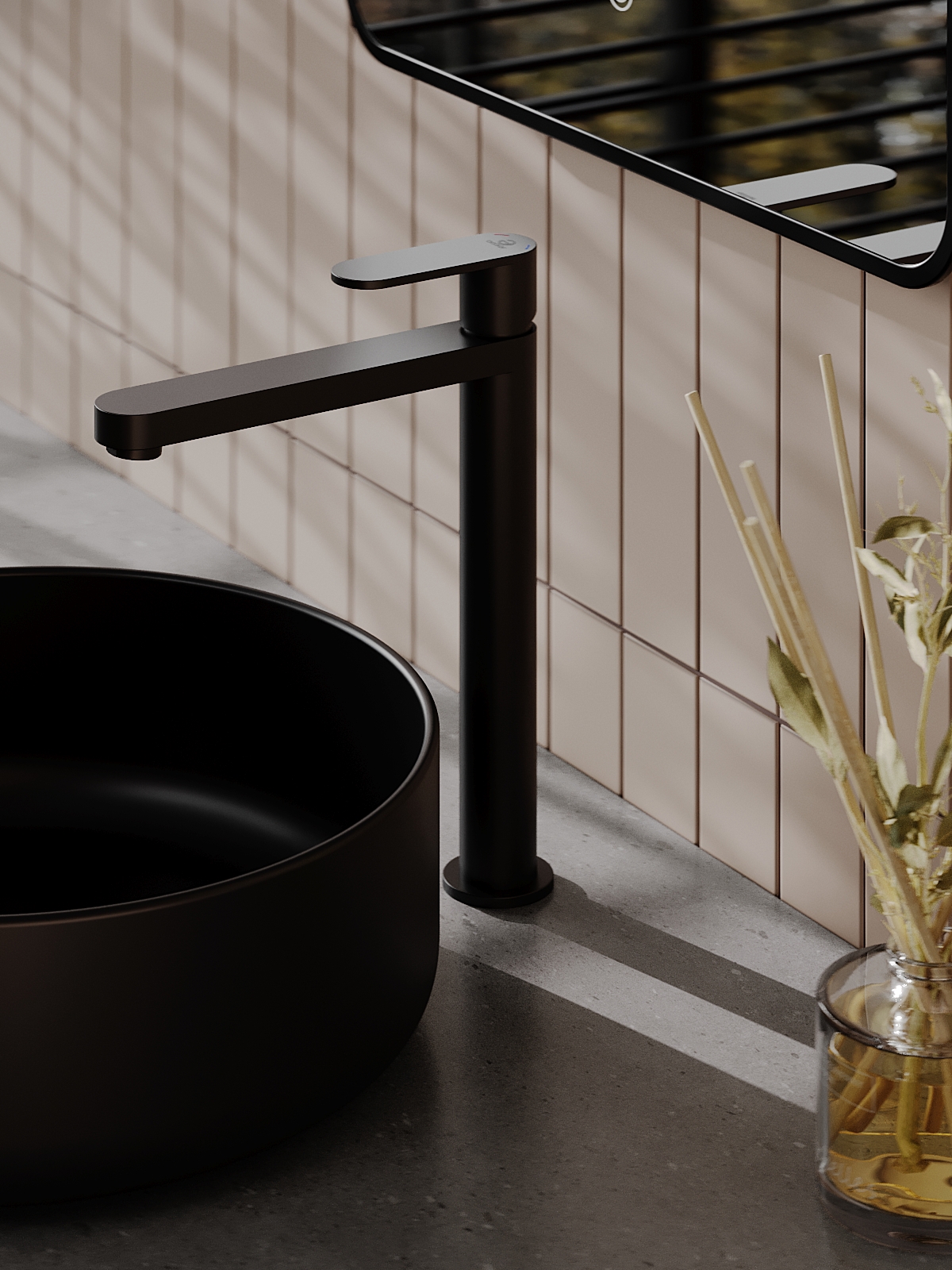 Изображение товара Высокий однорычажный смеситель Agger Sweet черный матовый 28.7 см