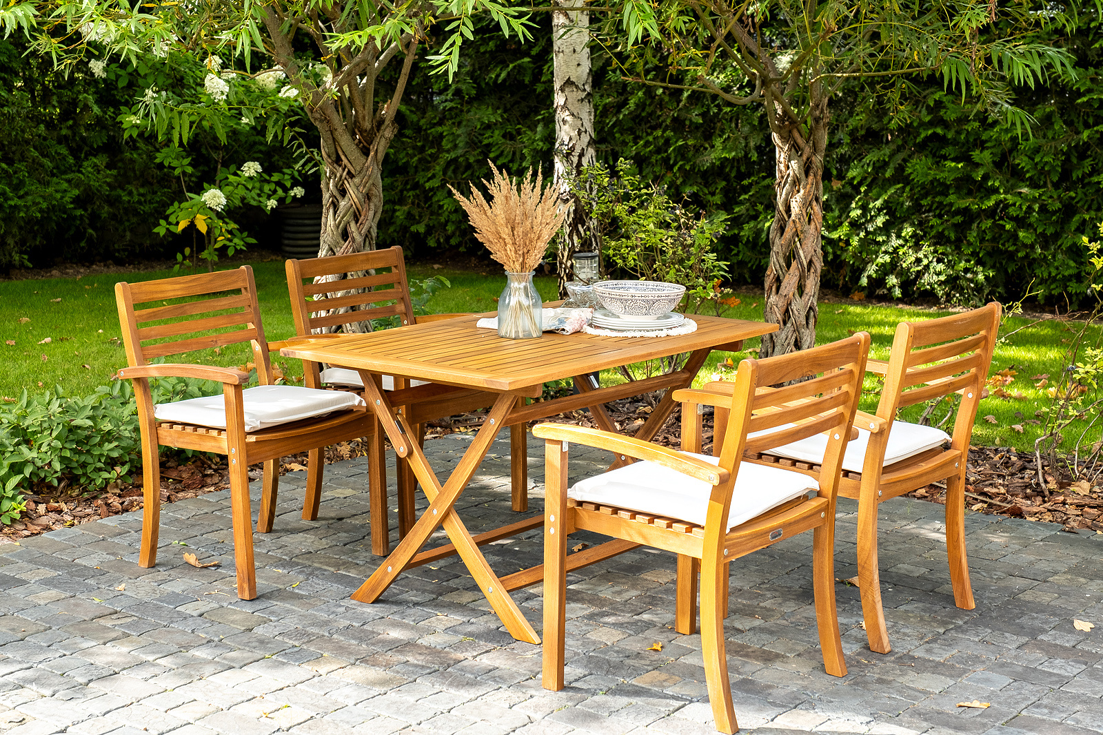 Изображение товара Набор садовой мебели Joygarden Karo 52201/52213 акация коричневый 4 стула стол