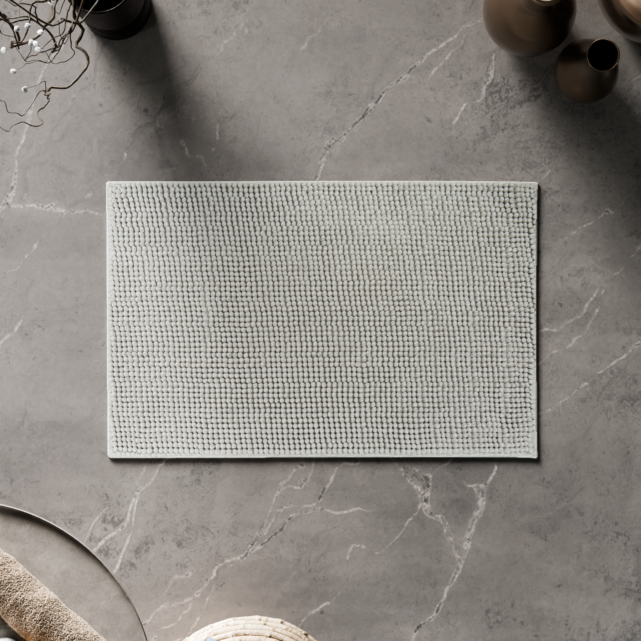 Изображение товара Коврик для ванной Merci 45x70 см серый противоскользящий полиэстер