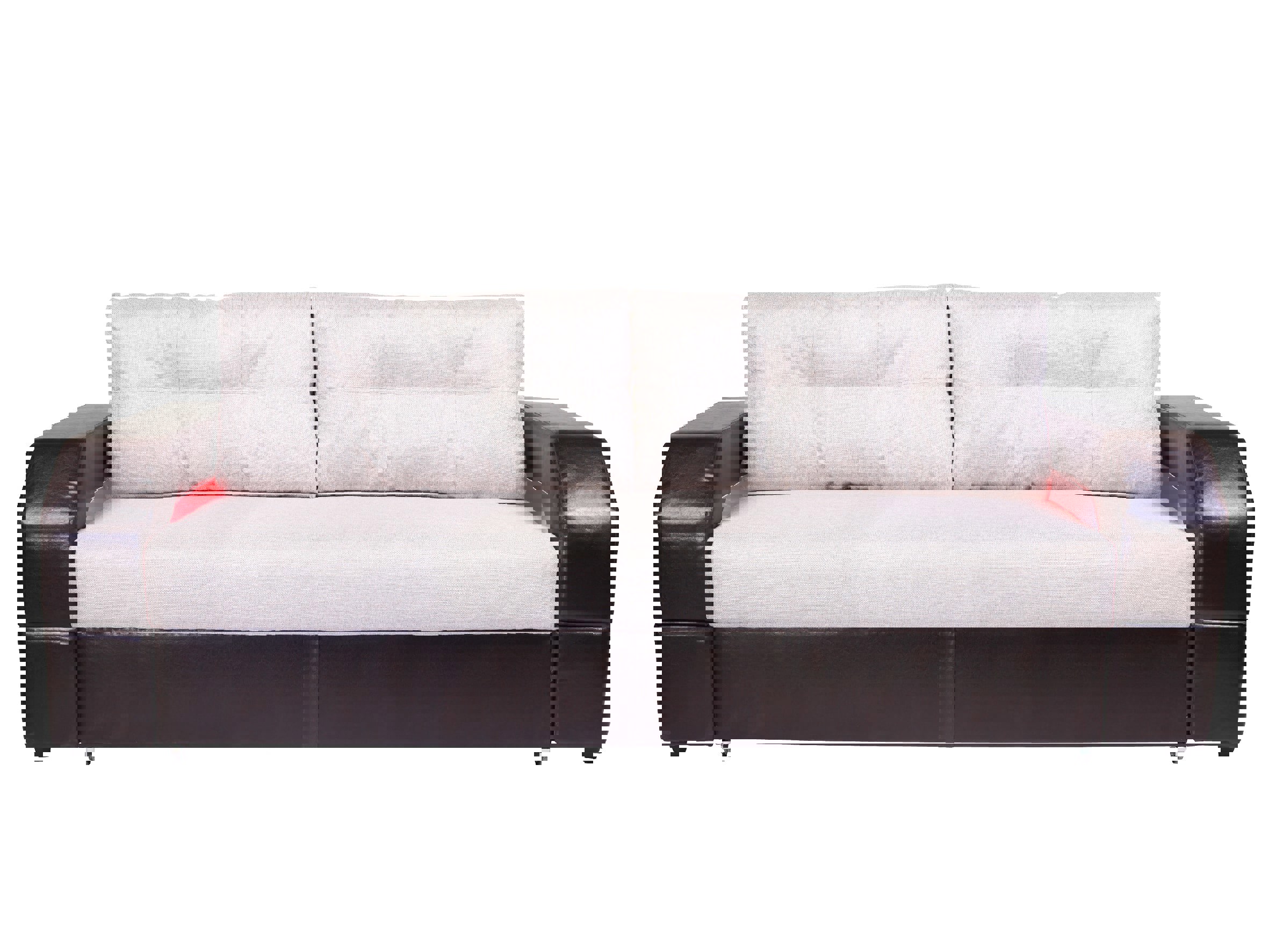 Изображение товара Диван раскладной Meblines Манчестер с подсветкой 240x85x109 см рогожка цвет бежевый/коричневый