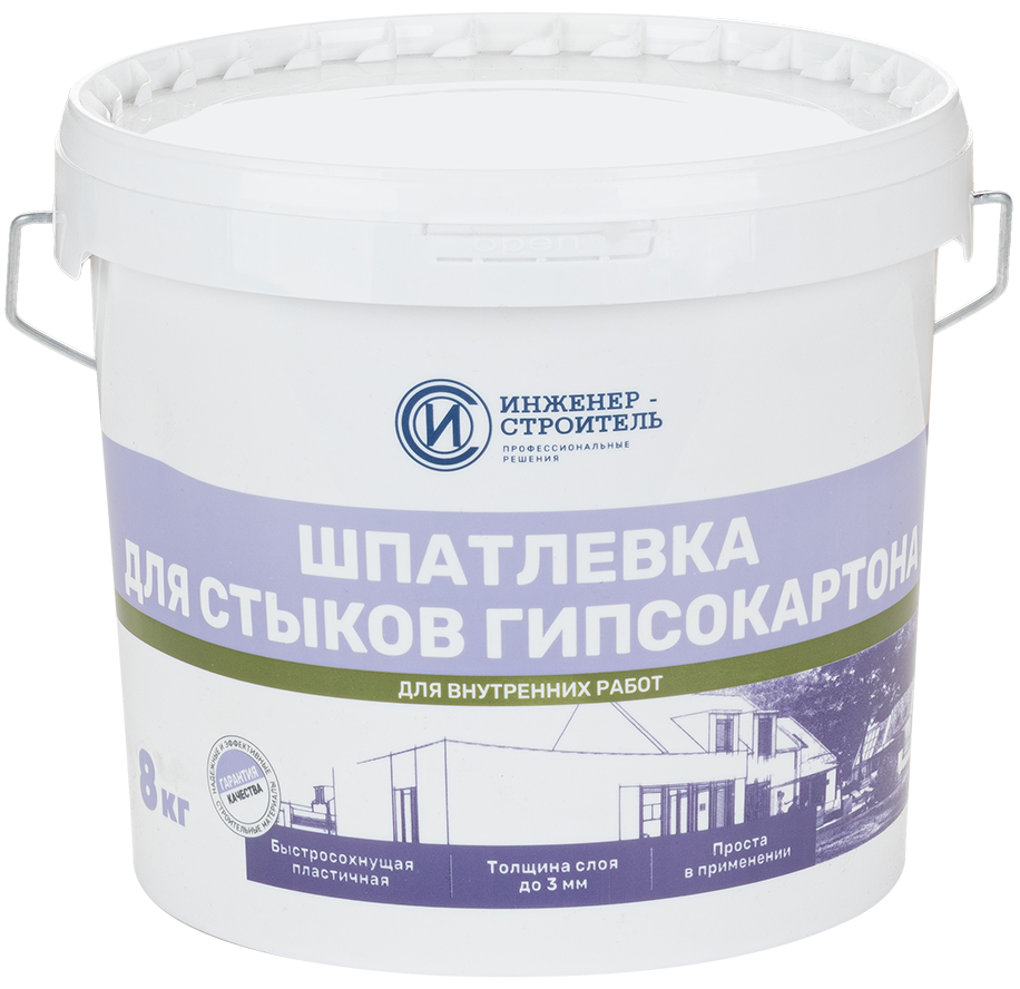 Шпатлевка для заделки стыков Инженер-Строитель 8 кг