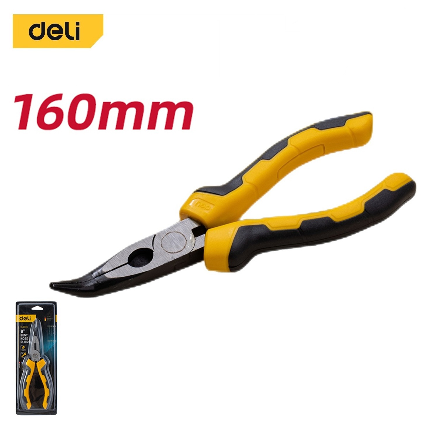 Изображение товара Плоскогубцы удлиненные изогнутые Deli DL2306 160 мм