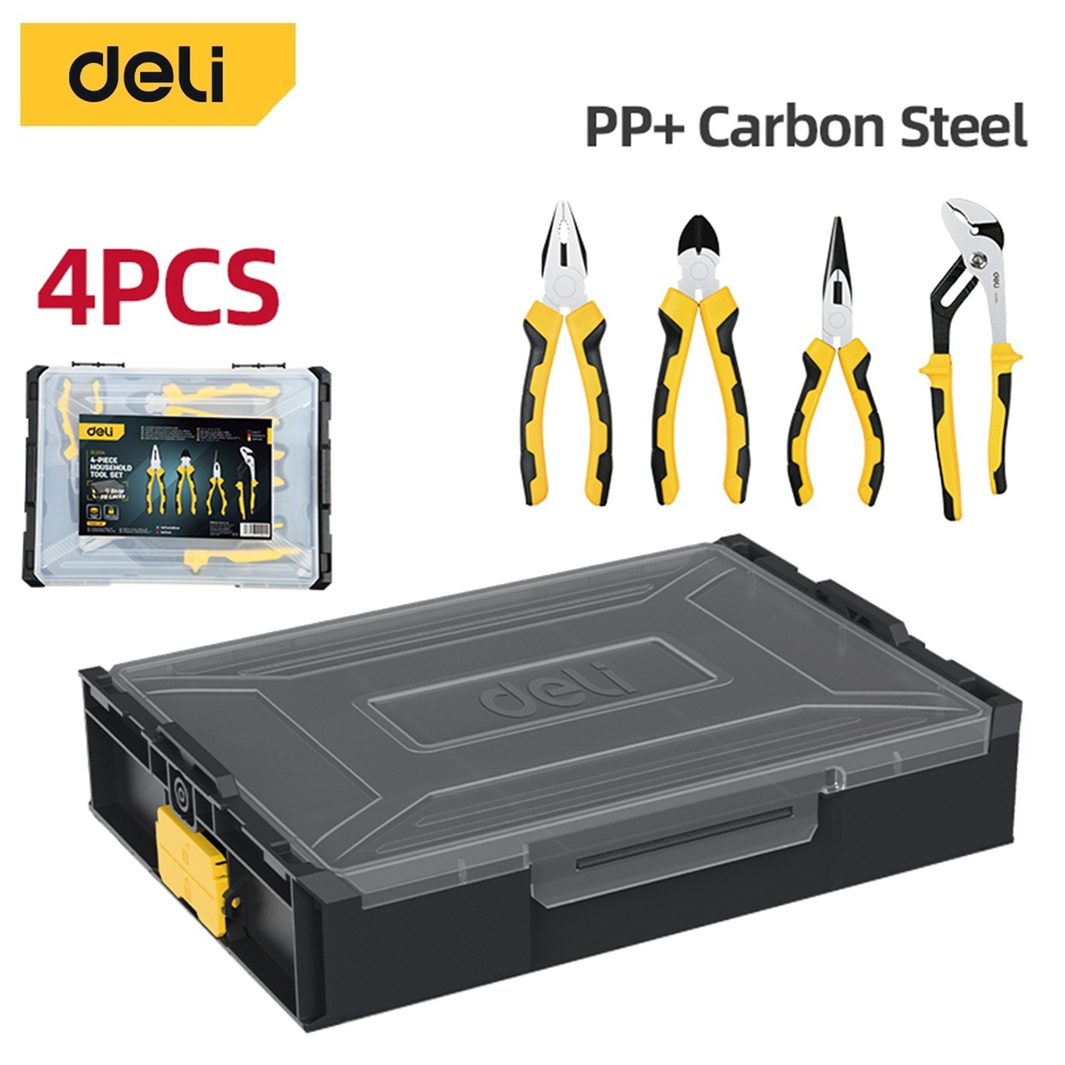 Изображение товара Набор шарнирно-губцевого инструмента Deli Dl1204 4 предмета