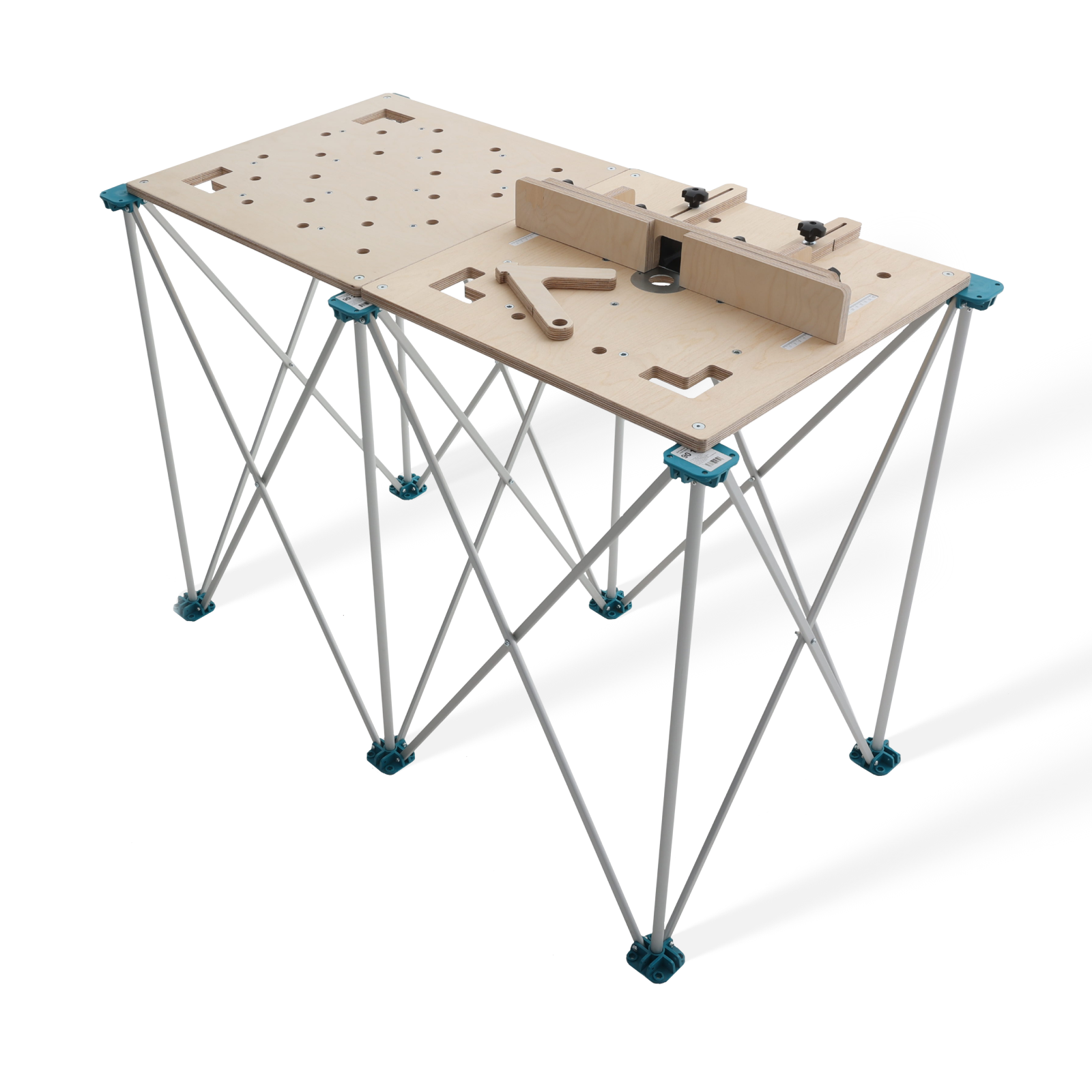 Изображение товара Верстак столярный складной сборочный/фрезерный Q4 AntWood K2 1275x675x918 мм максимальная нагрузка 300 кг