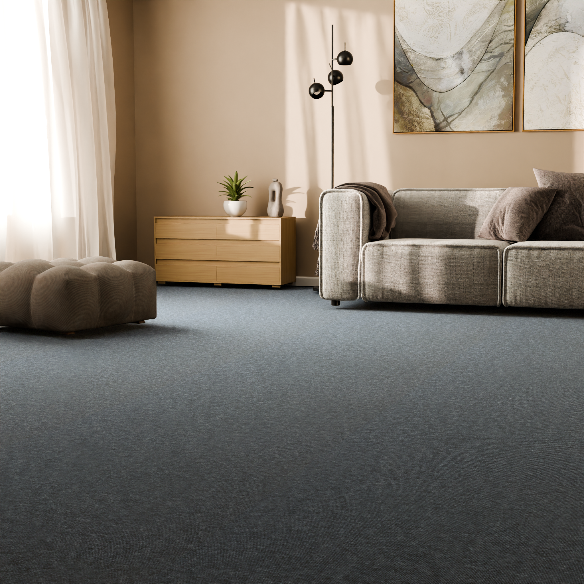 Изображение товара Ковровое покрытие иглопробивное ФлорТ Про 01002 3 м серый для офиса и дома