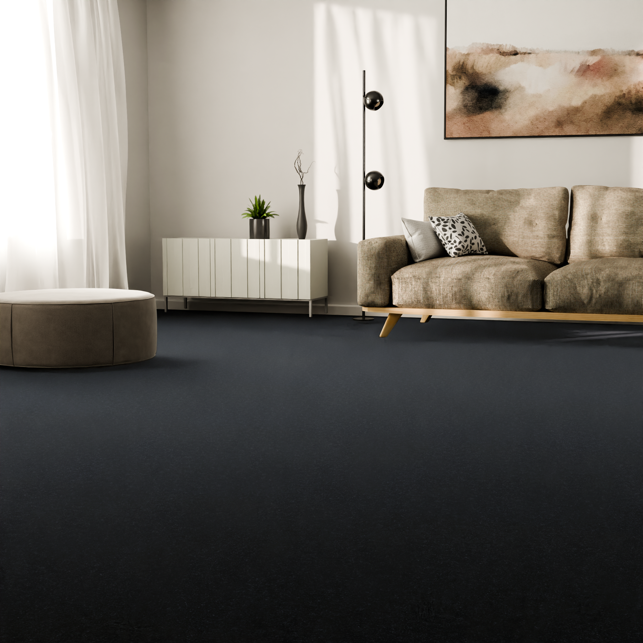 Изображение товара Ковровое покрытие иглопробивное ФлорТ Про 01022 3 м черное