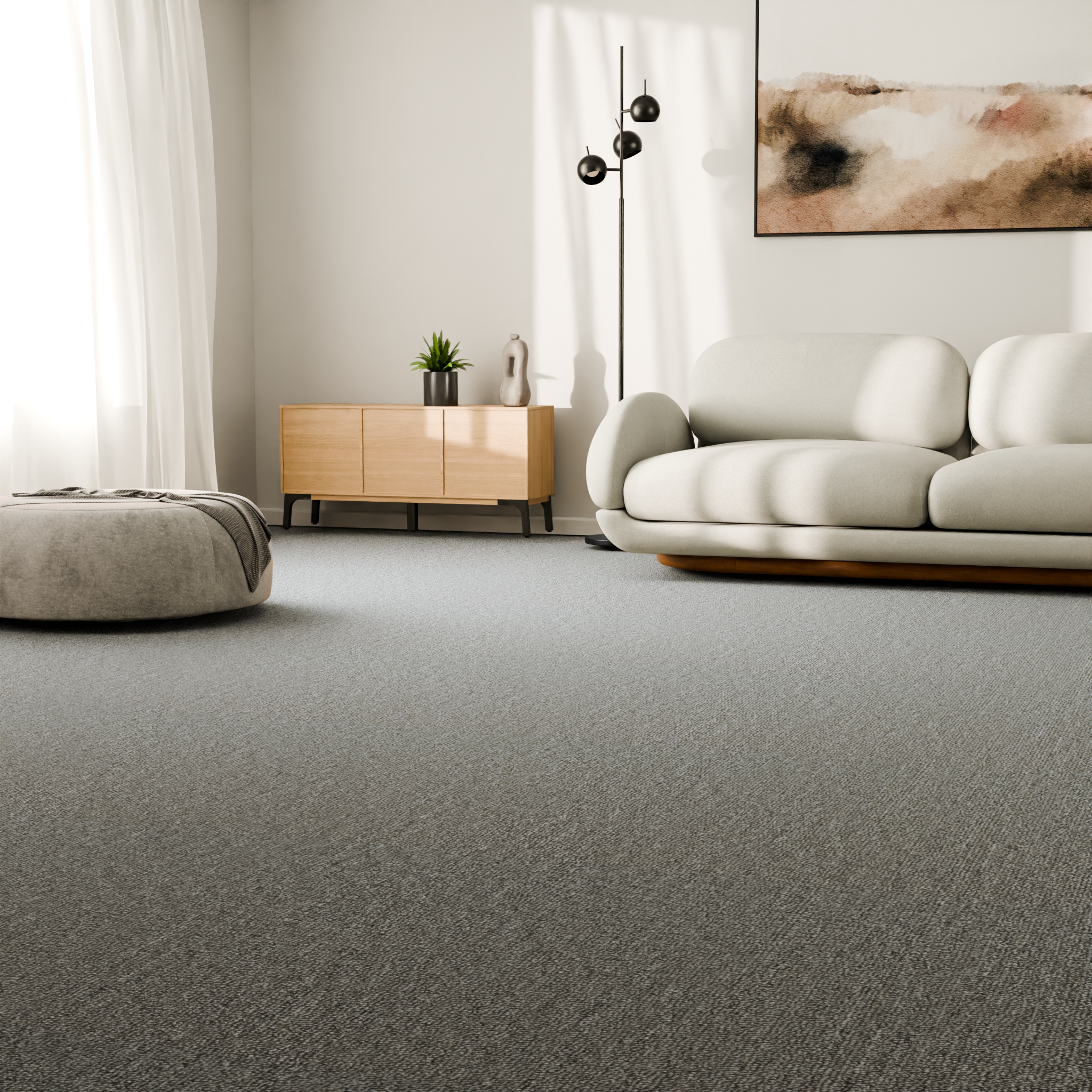 Изображение товара Ковровое покрытие Колибри 4 м серое универсальное для дома и офиса