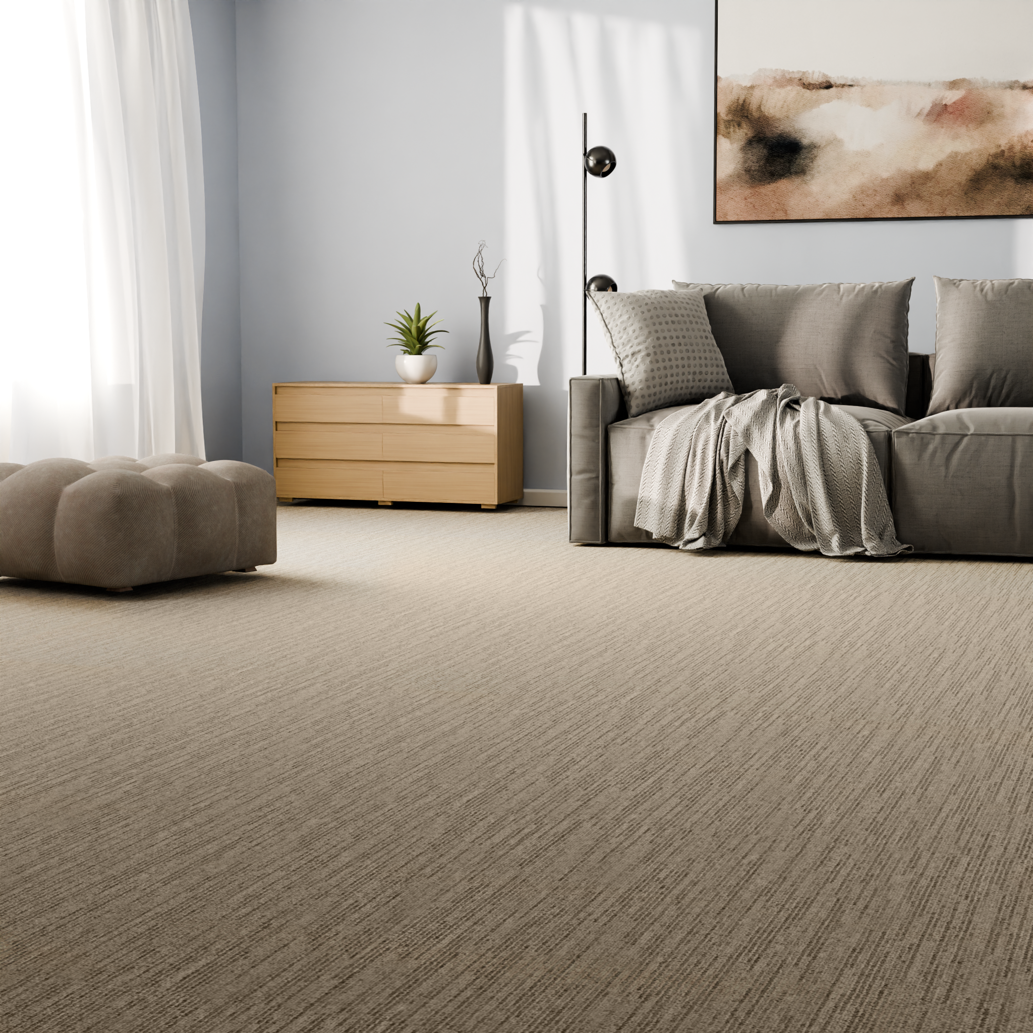 Изображение товара Ковровое покрытие Меланж 4 м светло-коричневое для гостиной