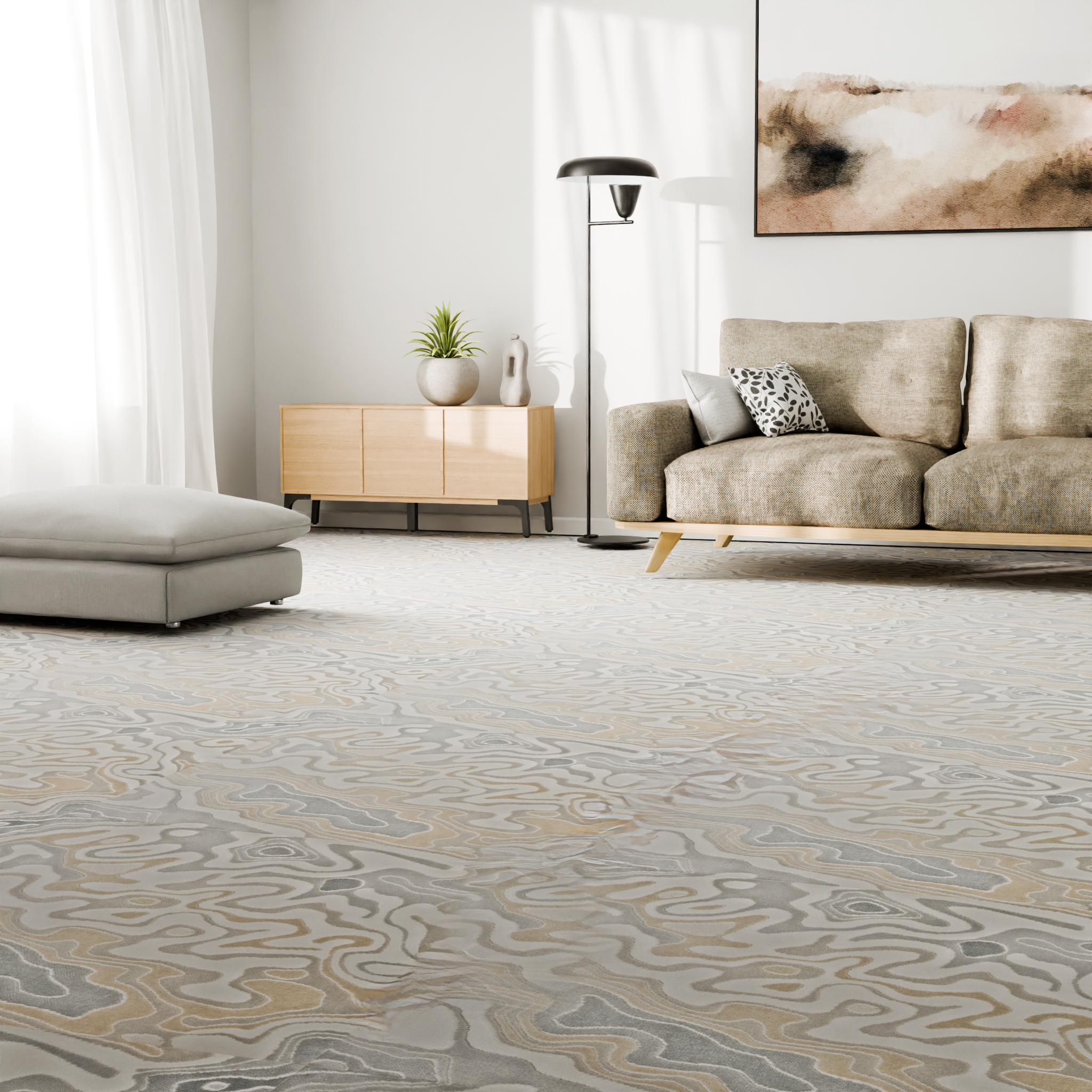 Изображение товара Ковровое покрытие "Оптимист Рельеф" 3 м серый для спальни и гостиной