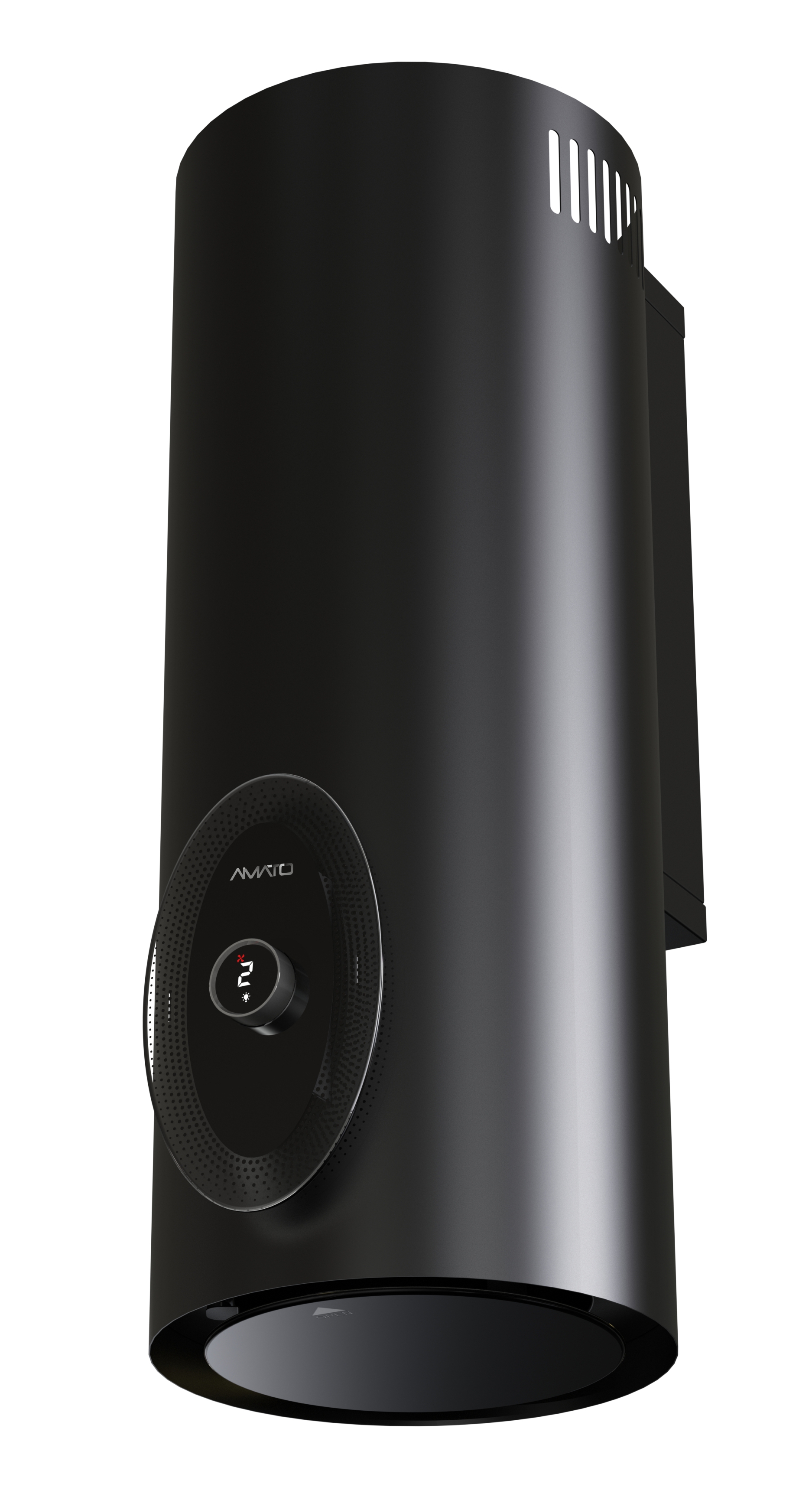 Изображение товара Вытяжка кухонная AMATO SELENA 90 TSK, вытяжка цилиндрическая с поворотным регулятором, сенсором и индикатором черная