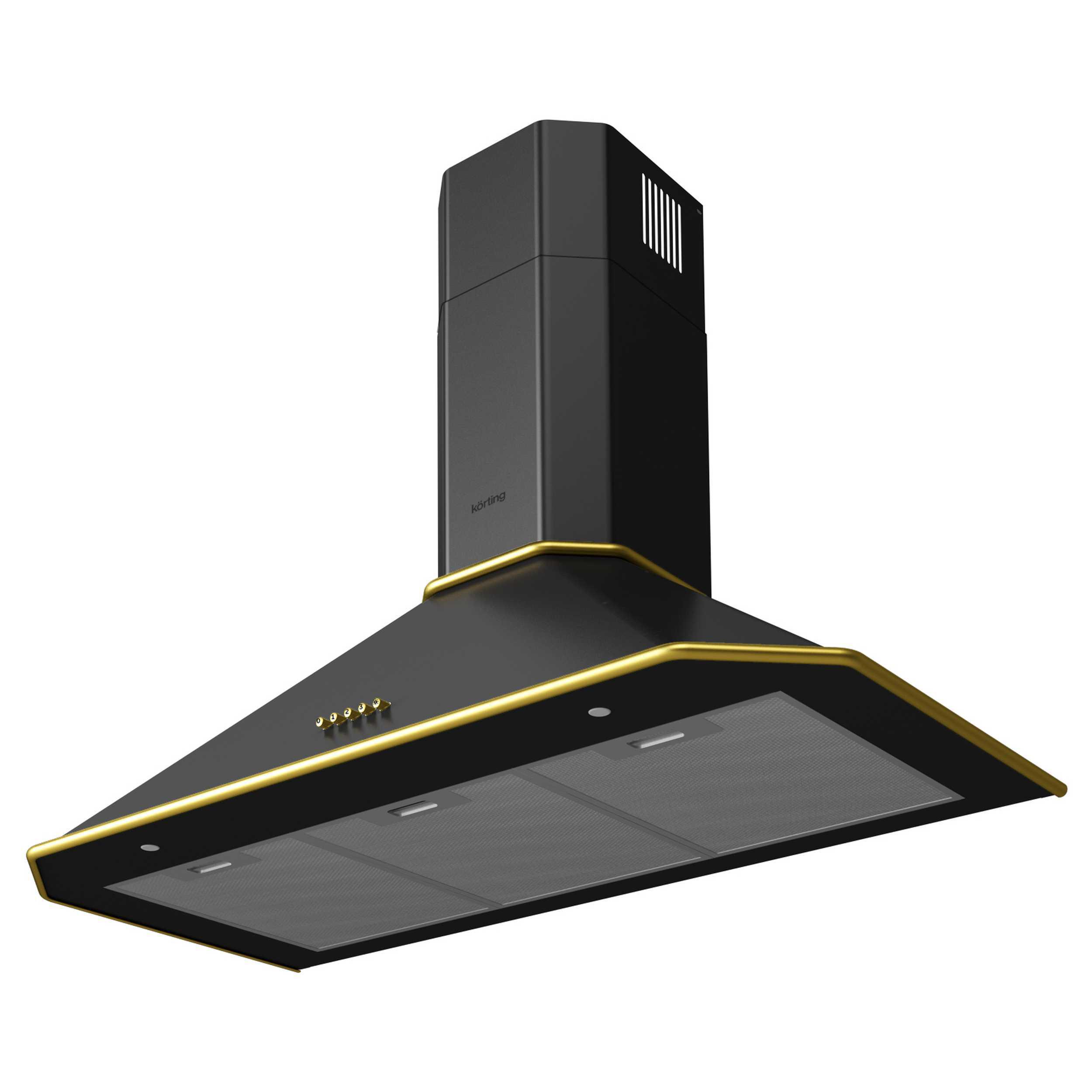 Изображение товара Встраиваемая кухонная вытяжка KORTING KHC 9839 RGN 90 см черная с LED освещением