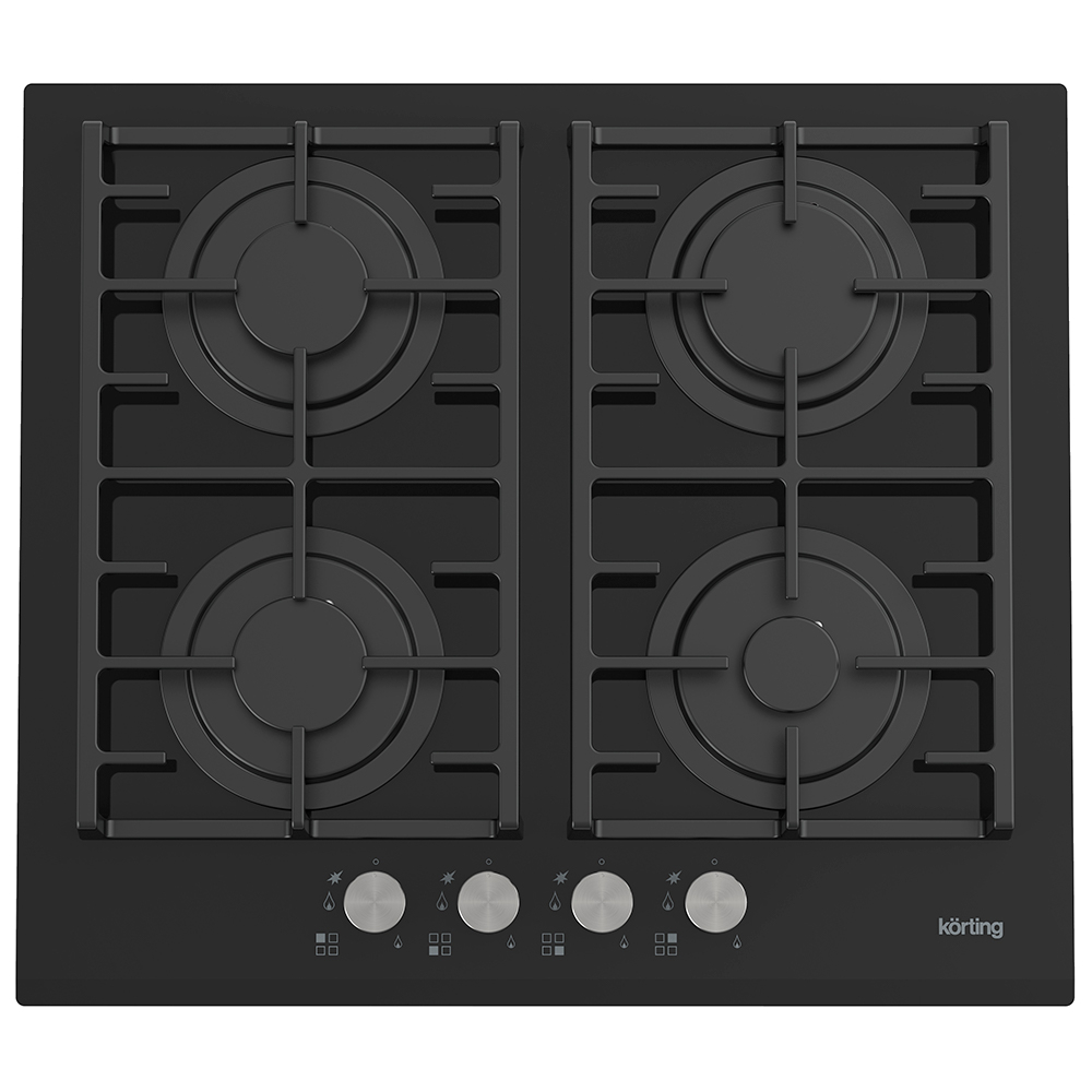 Изображение товара Газовая варочная панель Korting HGG 6805 CN 59 см 4 конфорки цвет черный