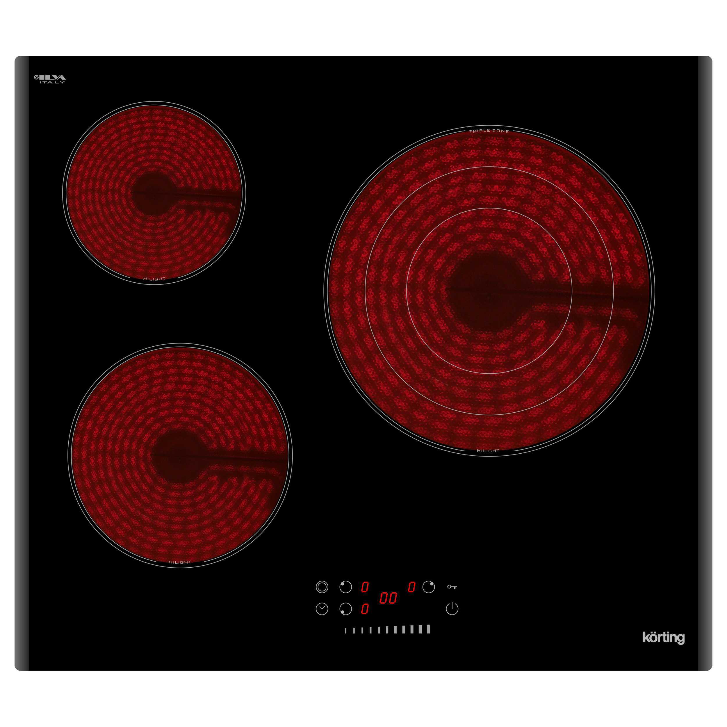 Изображение товара Электрическая варочная панель Korting HK 6351 B3 4 конфорки черный стеклокерамика