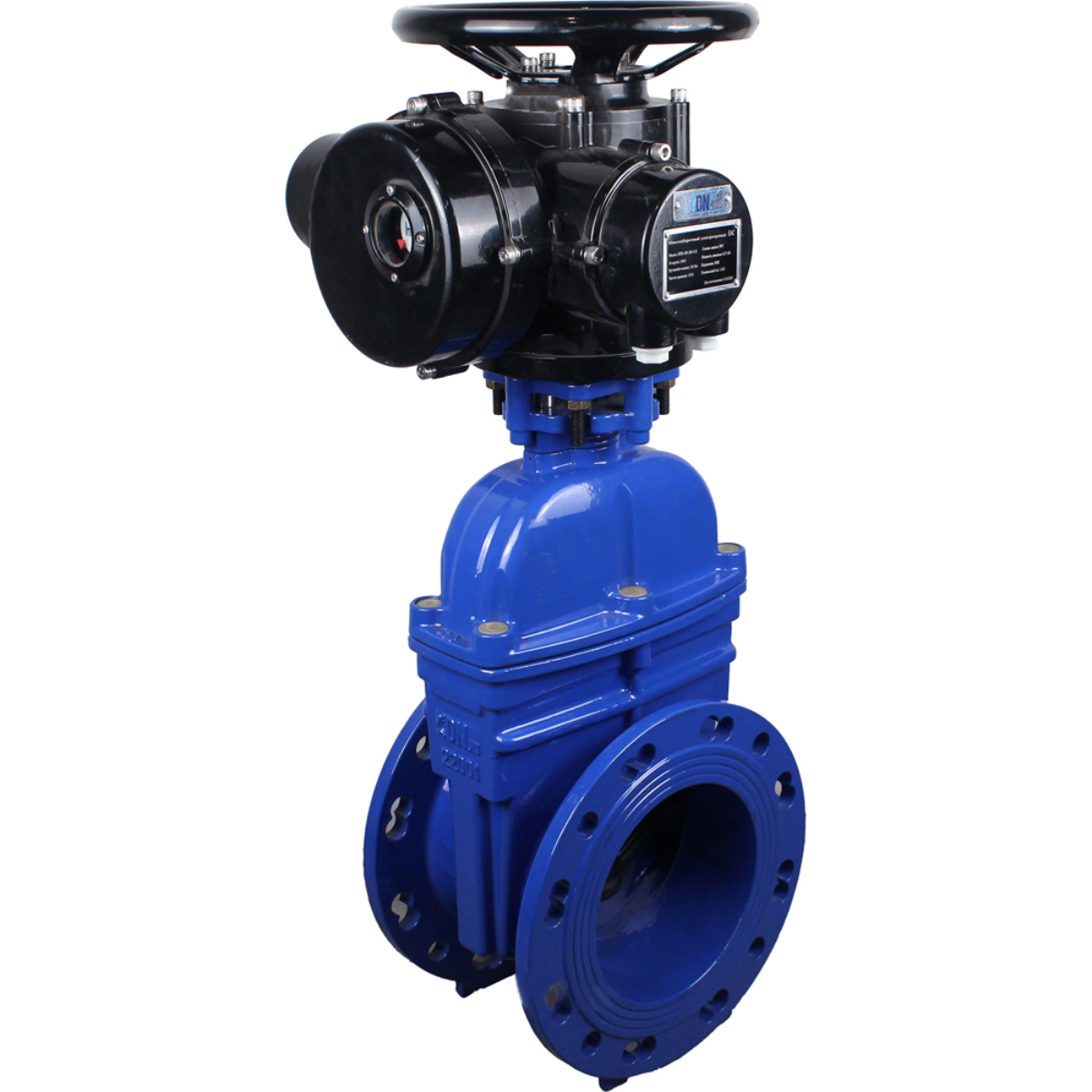 Изображение товара Задвижка с электроприводом Dn.ru D040-09338 DN250 PN16 с невыдвижным шпинделем чугун Изображение товара Задвижка с электроприводом Dn.ru D040-09338 DN250 PN16 с невыдвижным шпинделем чугун