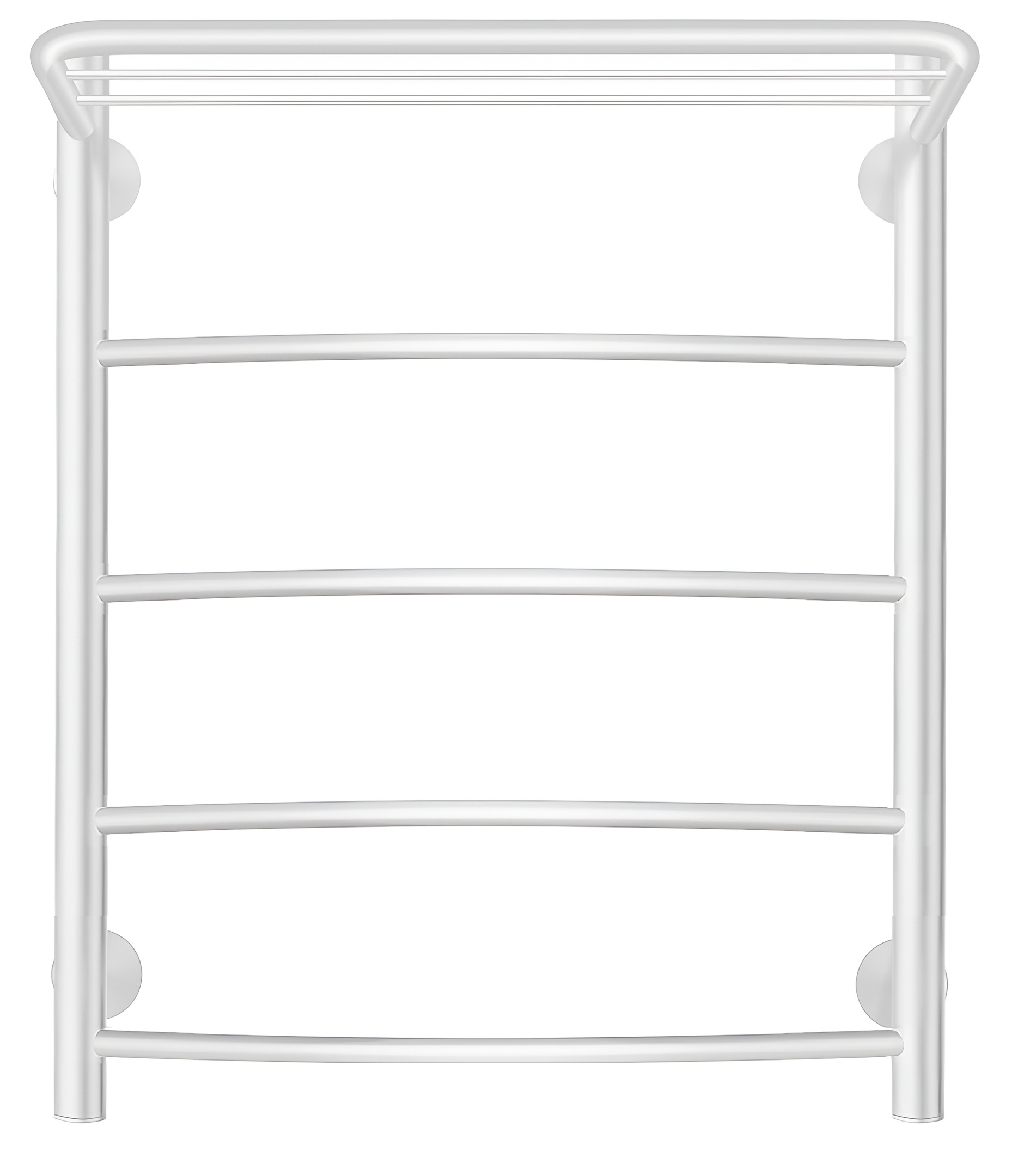 Изображение товара Полотенцесушитель водяной с полкой лесенка Secado Милан 1 сп 600x600 мм универсальная подводка нержавеющая сталь цвет белый матовый