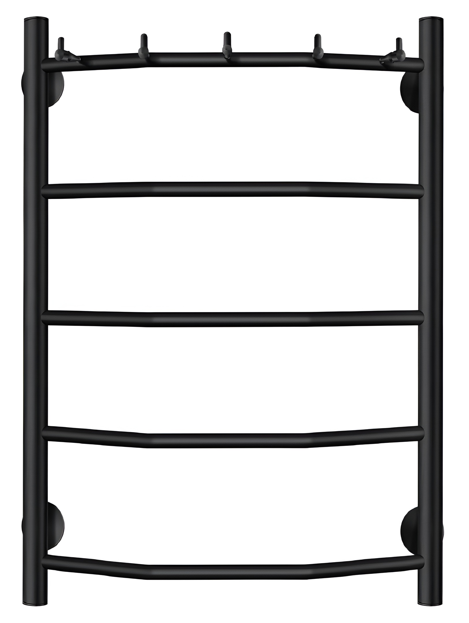 Изображение товара Полотенцесушитель водяной лесенка Secado Милан 1 к 600x400 мм универсальная подводка нержавеющая сталь цвет черный матовый