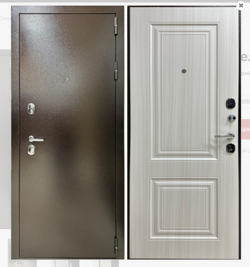 Изображение товара Входная дверь Marcus Олимп правый 205x96см цвет антик медь/сандал белый