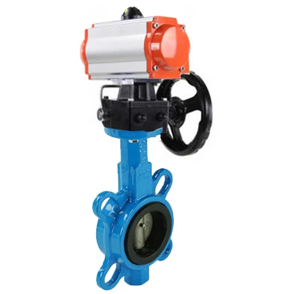 Изображение товара Затвор дисковый поворотный DN.ru D050-08293 с пневмоприводом, чугун