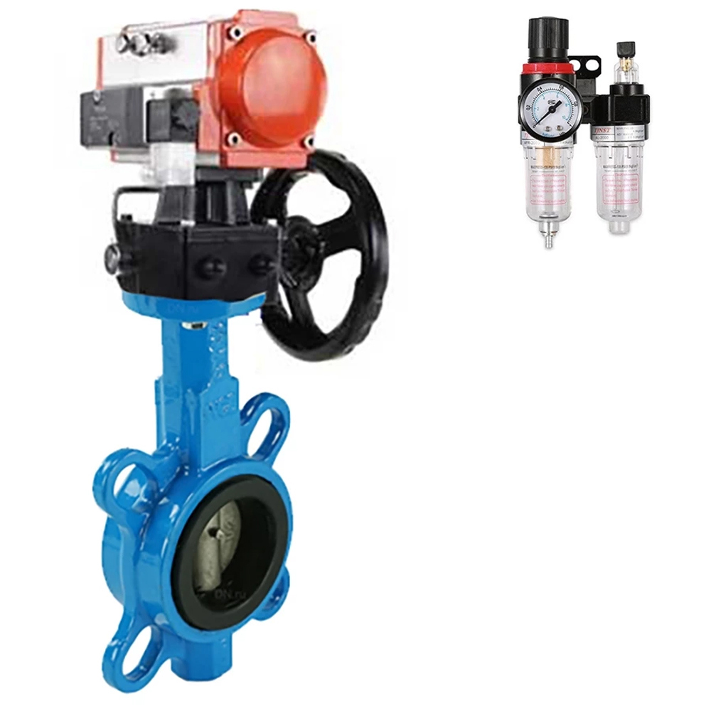 Изображение товара Затвор дисковый поворотный DN.RU D050-10627 40 мм с пневмоприводом