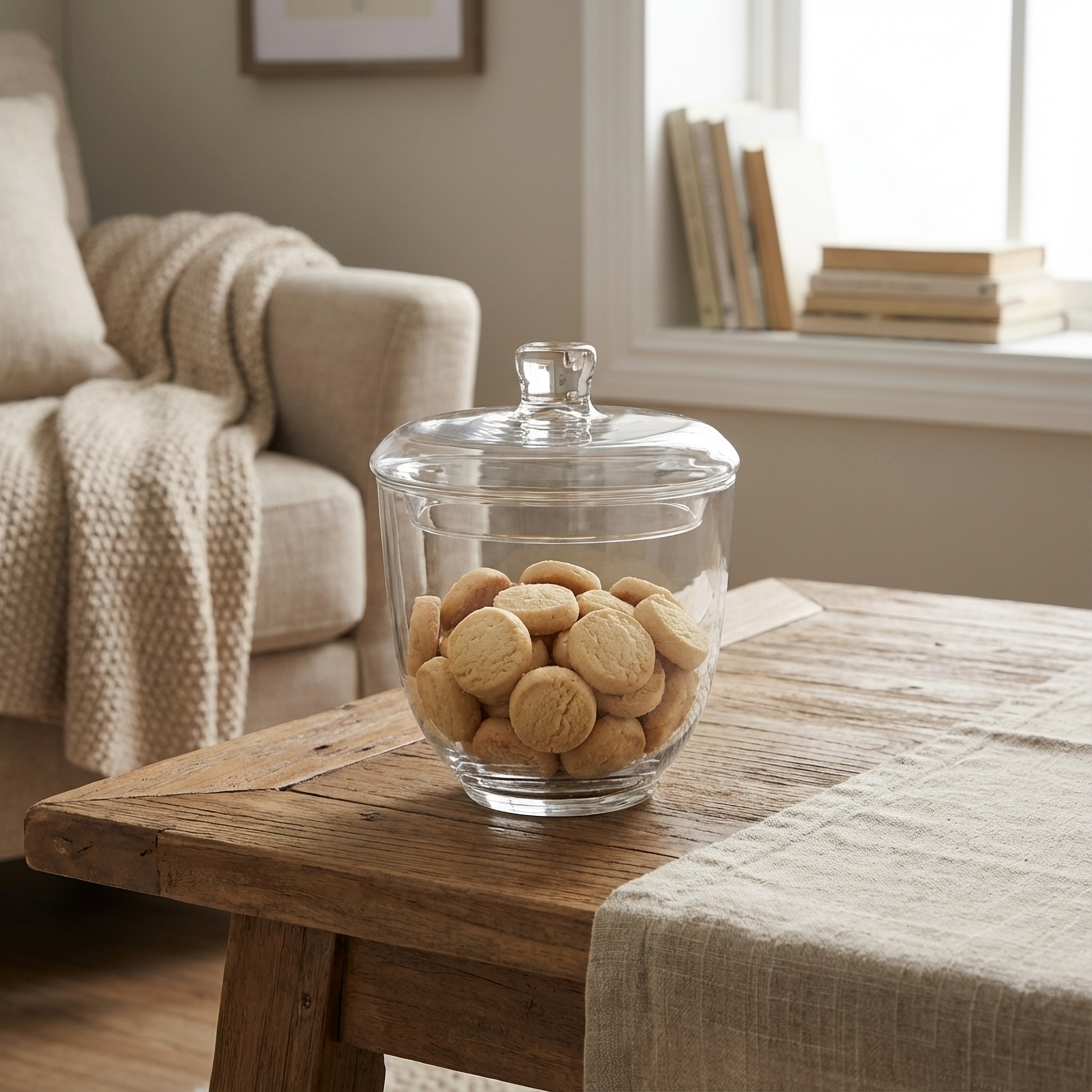 Изображение товара Ваза с крышкой Мэри стекло 19 см прозрачная современная декоративная емкость