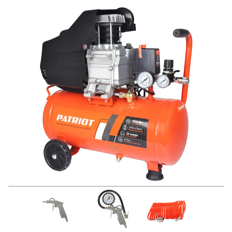 Изображение товара Компрессор Patriot Euro 24-240K2 24 л 240 л/мин