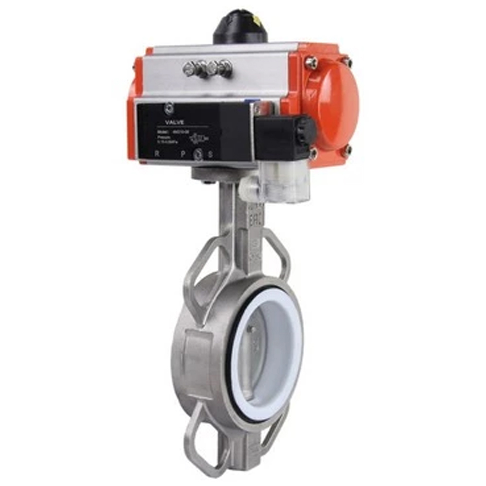 Изображение товара Затвор дисковый поворотный DN80 DN.RU с пневмоприводом, PN16