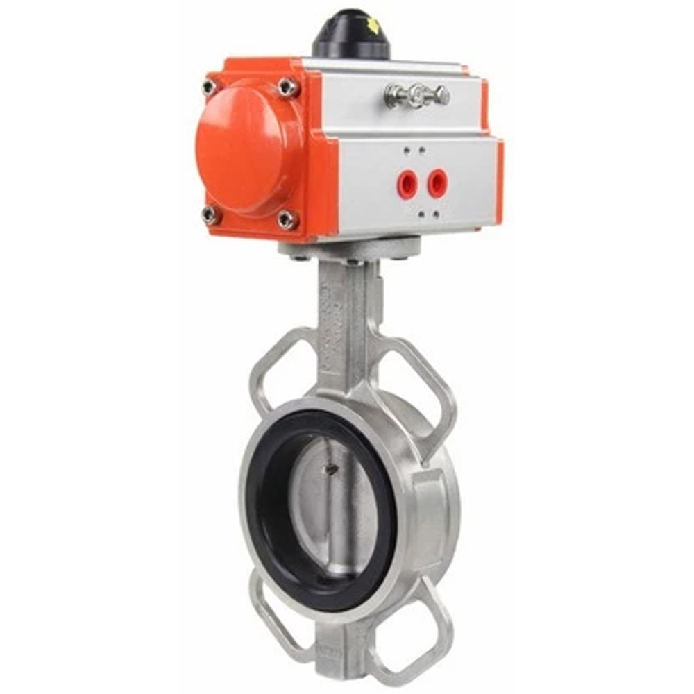 Изображение товара Затвор дисковый поворотный DN200 Dn.ru D050-46618 с пневмоприводом из нержавеющей стали